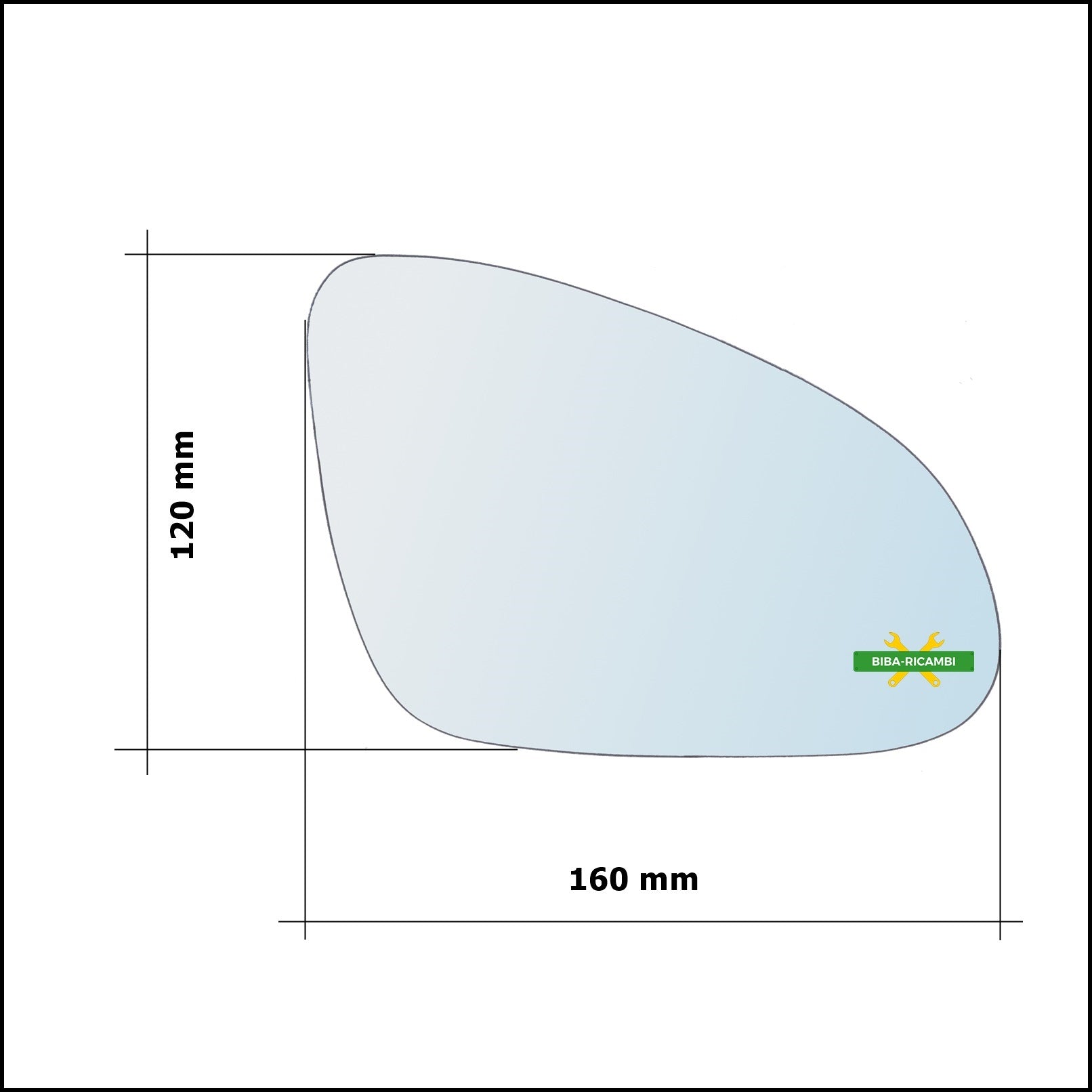 Vetro Specchio Retrovisore Cromato Lato Dx-Passeggero Per Opel Adam (M13) dal 2012-2019 BIBA-RICAMBI
