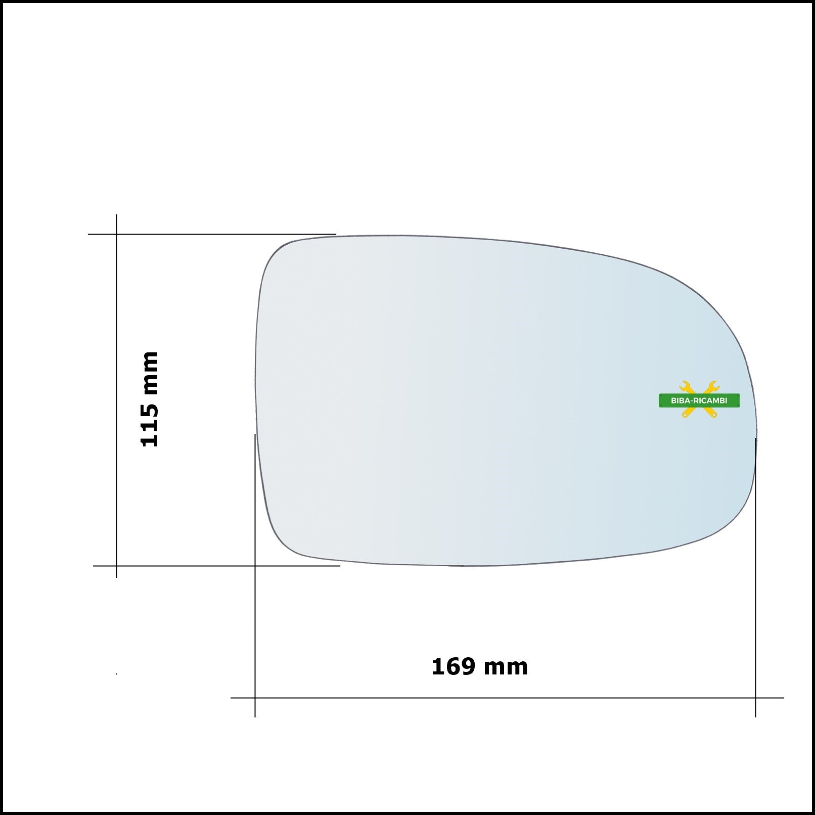 Vetro Specchio Retrovisore Cromato Lato Dx-Passeggero Per Opel Corsa C (X01) dal 2000-2009 BIBA-RICAMBI