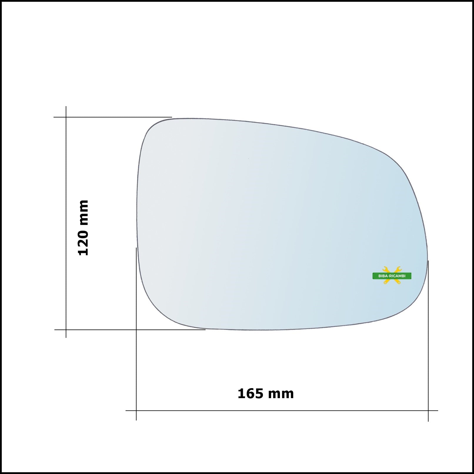 Vetro Specchio Retrovisore Cromato Asferico Lato Sx-Guidatore Per Volvo S60 II (134) dal 2010&gt; BIBA-RICAMBI