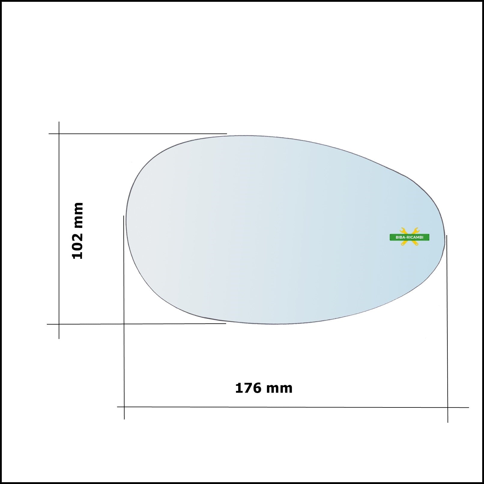 Vetro Specchio Retrovisore Cromato Asferico Lato Dx-Passeggero Per Rover 25 (RF) dal 1999-2006 BIBA-RICAMBI