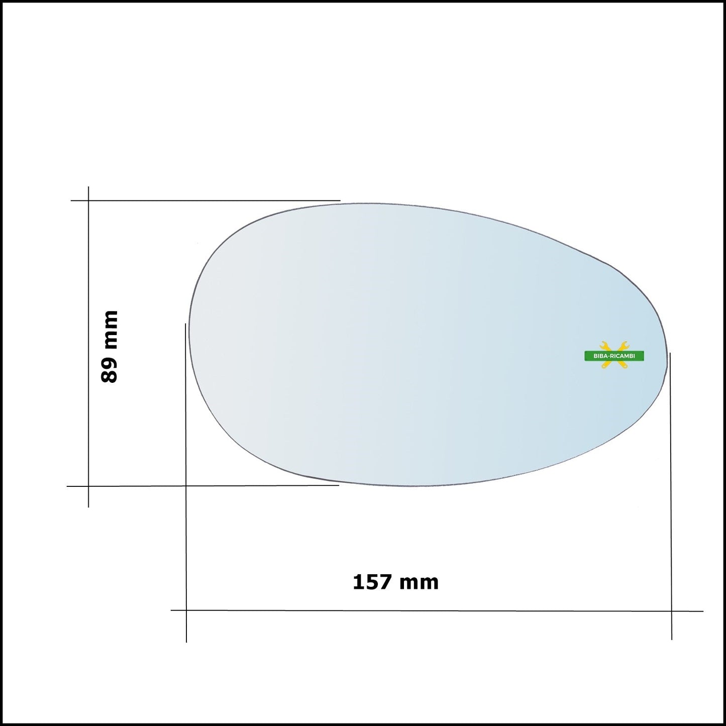 Vetro Specchio Retrovisore Cromato Lato Dx-Passeggero Per Rover 75 (RJ) solo dal 1999-2004 BIBA-RICAMBI