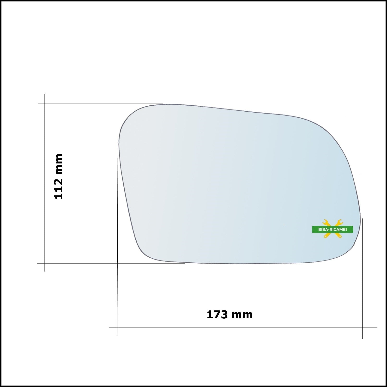 Vetro Specchio Retrovisore Cromato Lato Dx-Passeggero Per Rover 200 (RF) dal 1995-2000 BIBA-RICAMBI