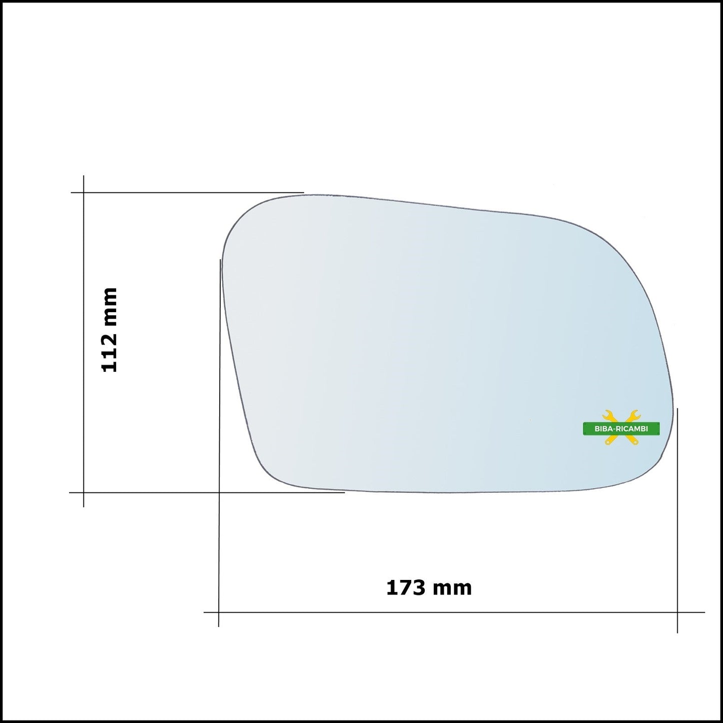 Vetro Specchio Retrovisore Cromato Lato Sx-Guidatore Per Rover 400 (XW) dal 1990-1995 BIBA-RICAMBI