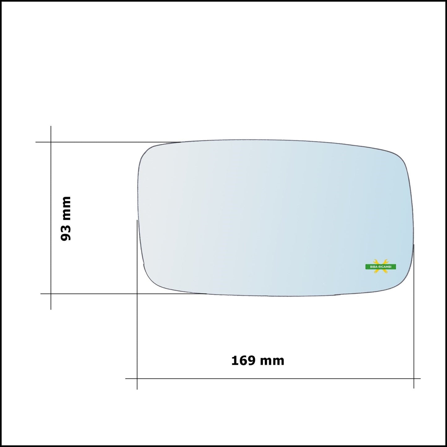 Vetro Specchio Retrovisore Cromato Asferico Lato Sx-Guidatore Per Volvo 760 dal 1983-1992 BIBA-RICAMBI