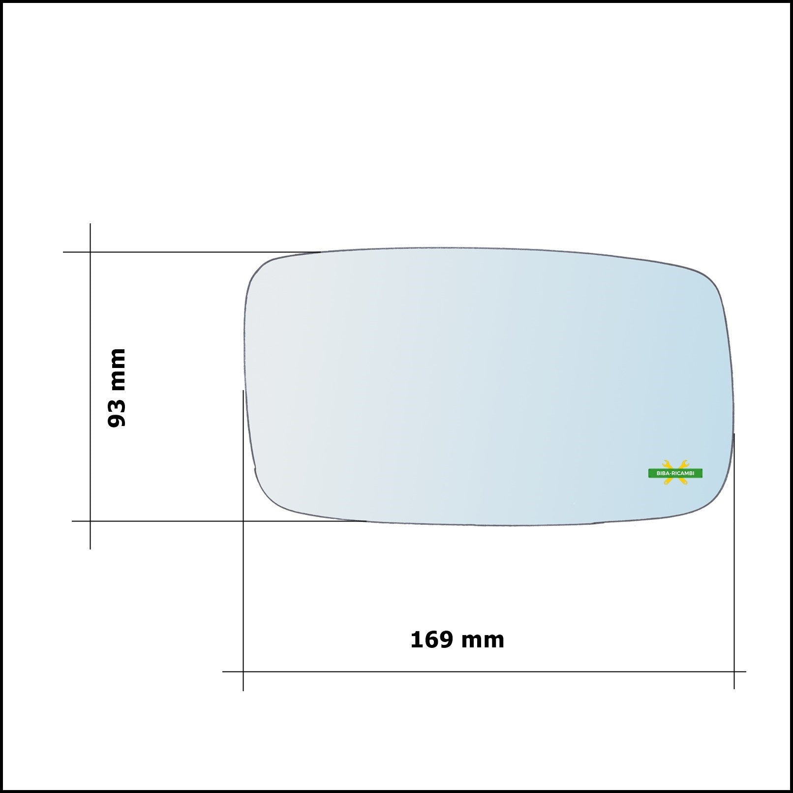 Vetro Specchio Retrovisore Cromato Asferico Lato Sx-Guidatore Per Volvo 940 II dal 1994-1998 BIBA-RICAMBI