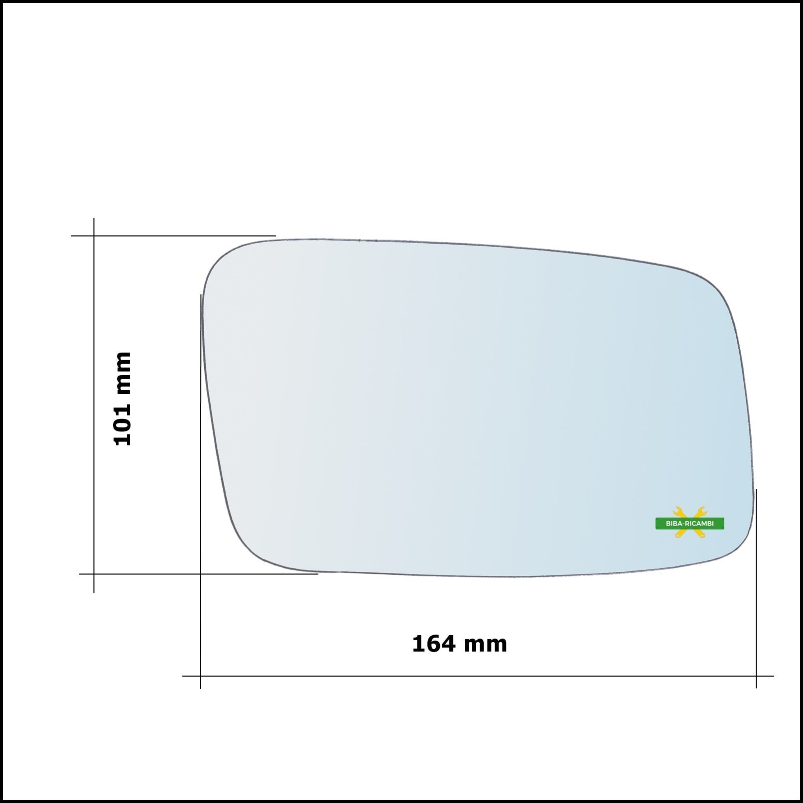 Vetro Specchio Retrovisore Cromato Asferico Lato Sx-Guidatore Per Volvo V70 I (875) dal 1995-2000 BIBA-RICAMBI