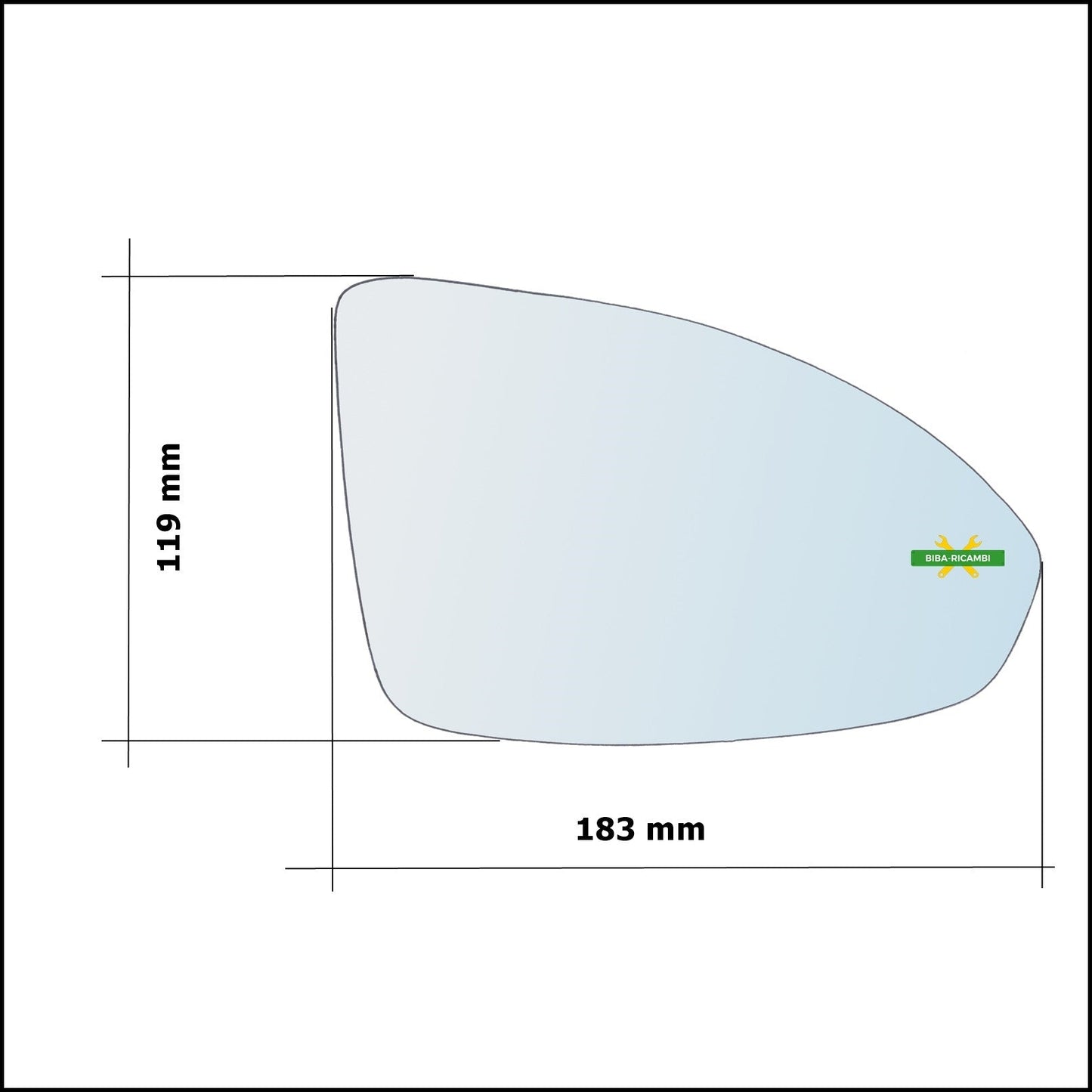 Vetro Specchio Retrovisore Cromato Asferico Lato Sx-Guidatore Per Chevrolet Cruze (J300) dal 2009&gt; BIBA-RICAMBI