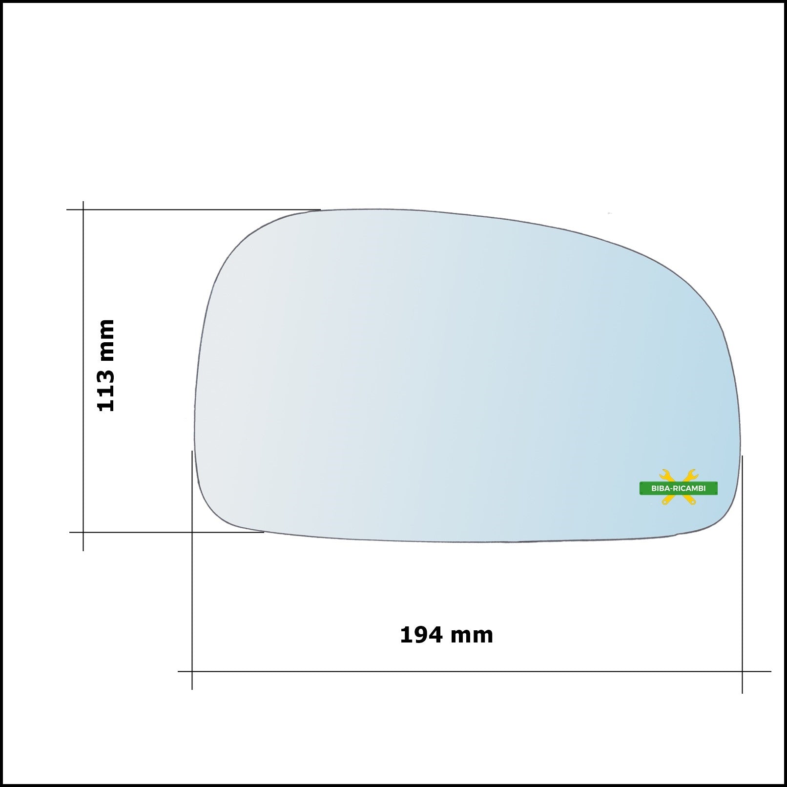 Vetro Specchio Retrovisore Cromato Asferico Lato Dx-Passeggero Per Hyundai Tucson I (JM) dal 2004&gt; BIBA-RICAMBI