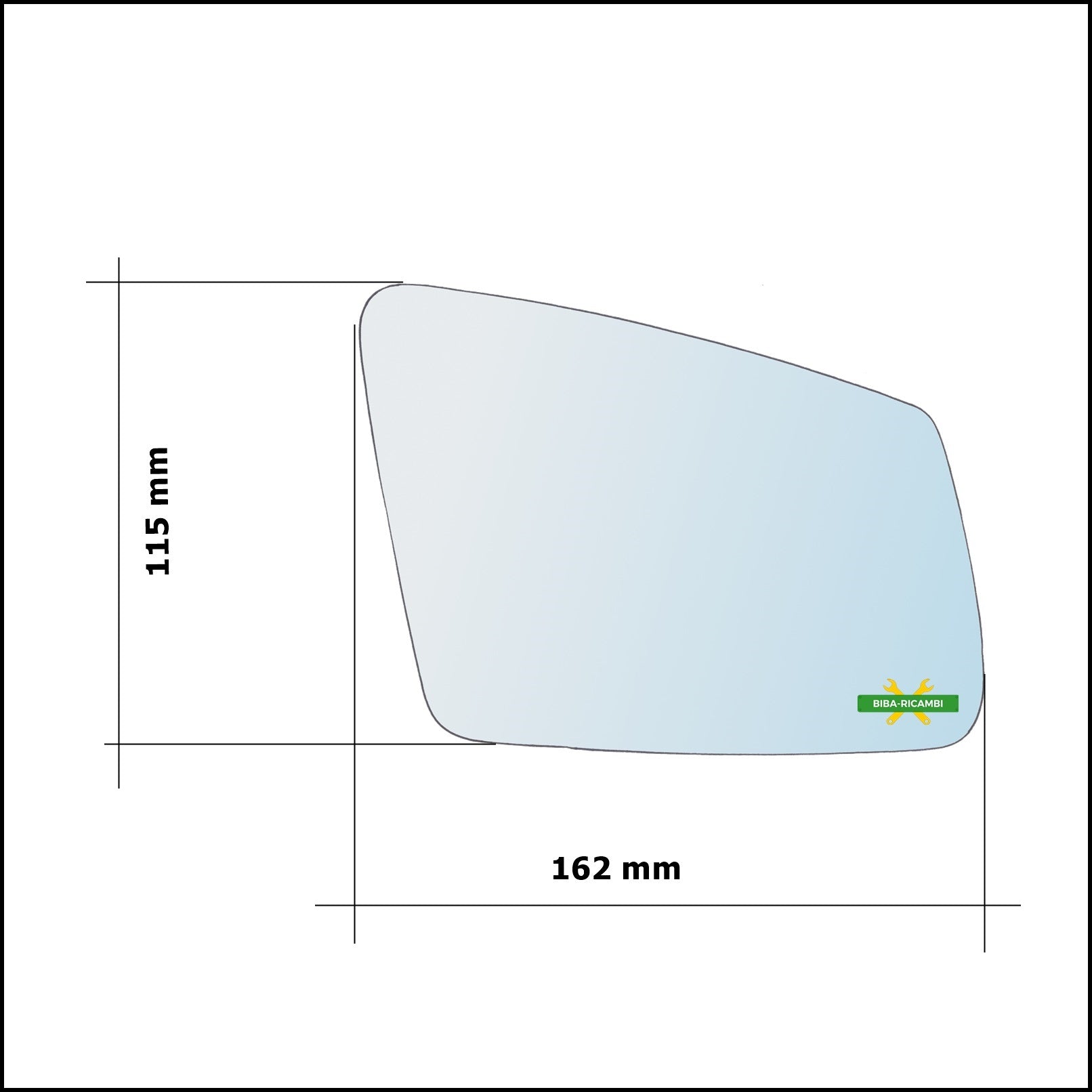 Vetro Specchio Retrovisore Cromato Asferico Lato Sx-Guidatore Per Bmw Serie 1 (F20,F21) dal 2010> BIBA-RICAMBI