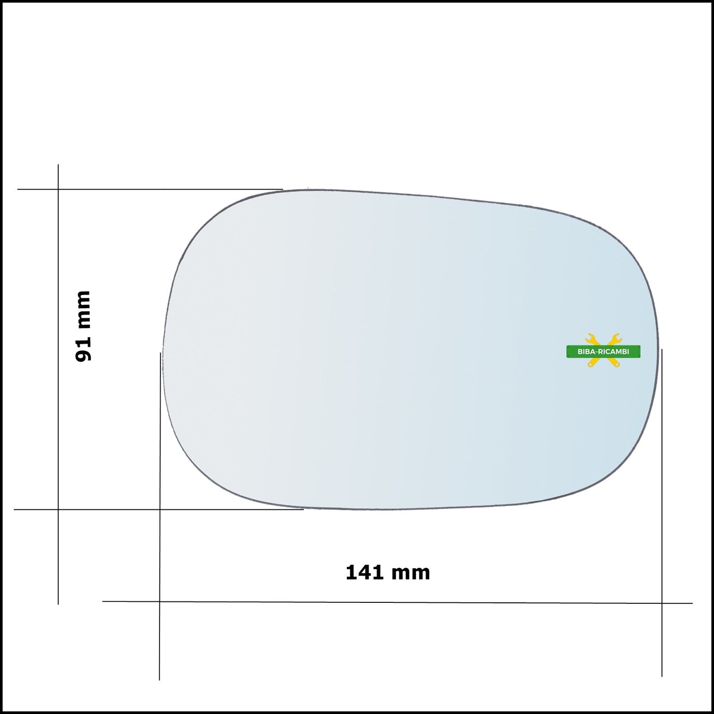 Vetro Specchio Retrovisore Cromato Lato Sx-Guidatore Per Ford Ka I (RB) dal 1996-2008 BIBA-RICAMBI