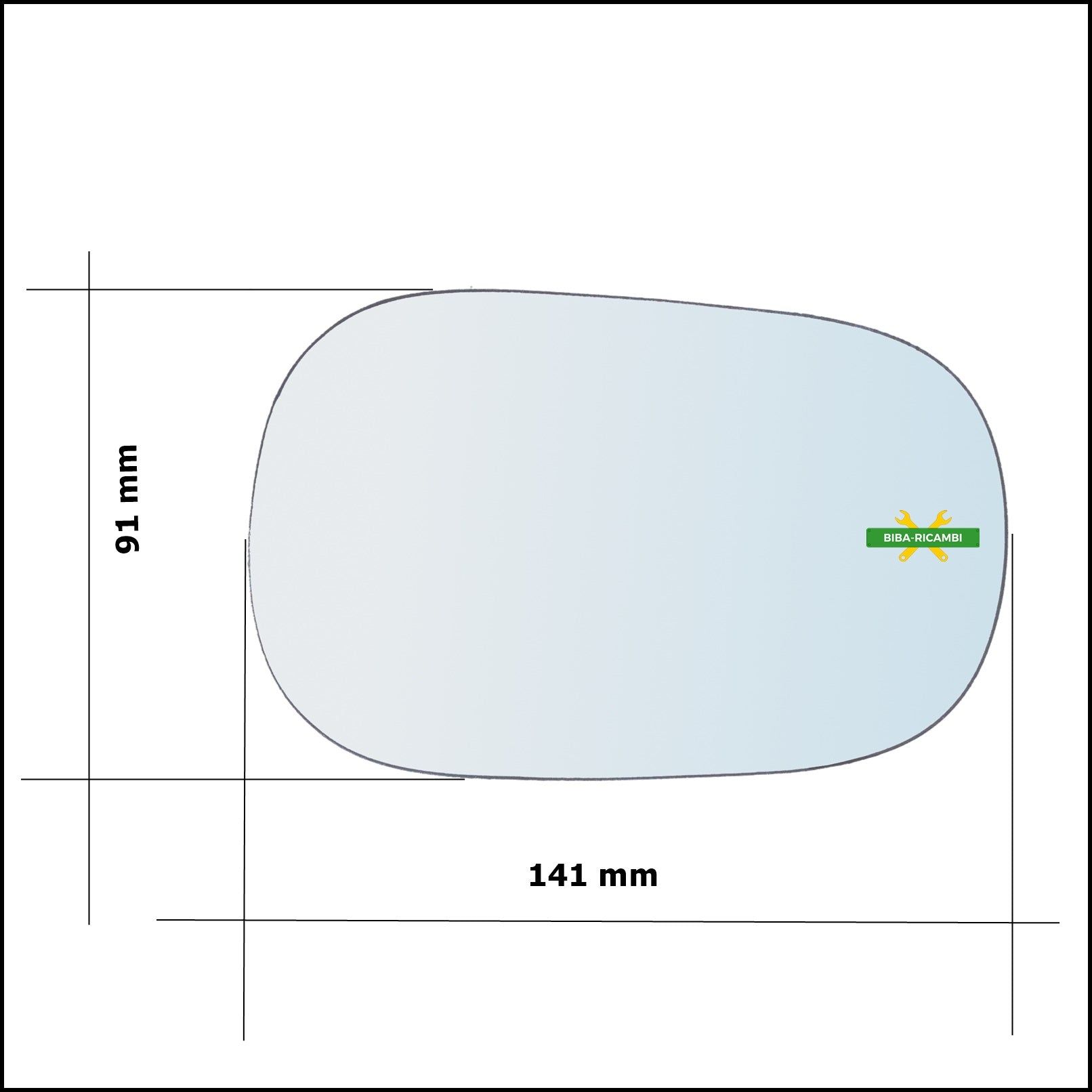Vetro Specchio Retrovisore Cromato Lato Sx-Guidatore Per Ford Ka I (RB) dal 1996-2008 BIBA-RICAMBI