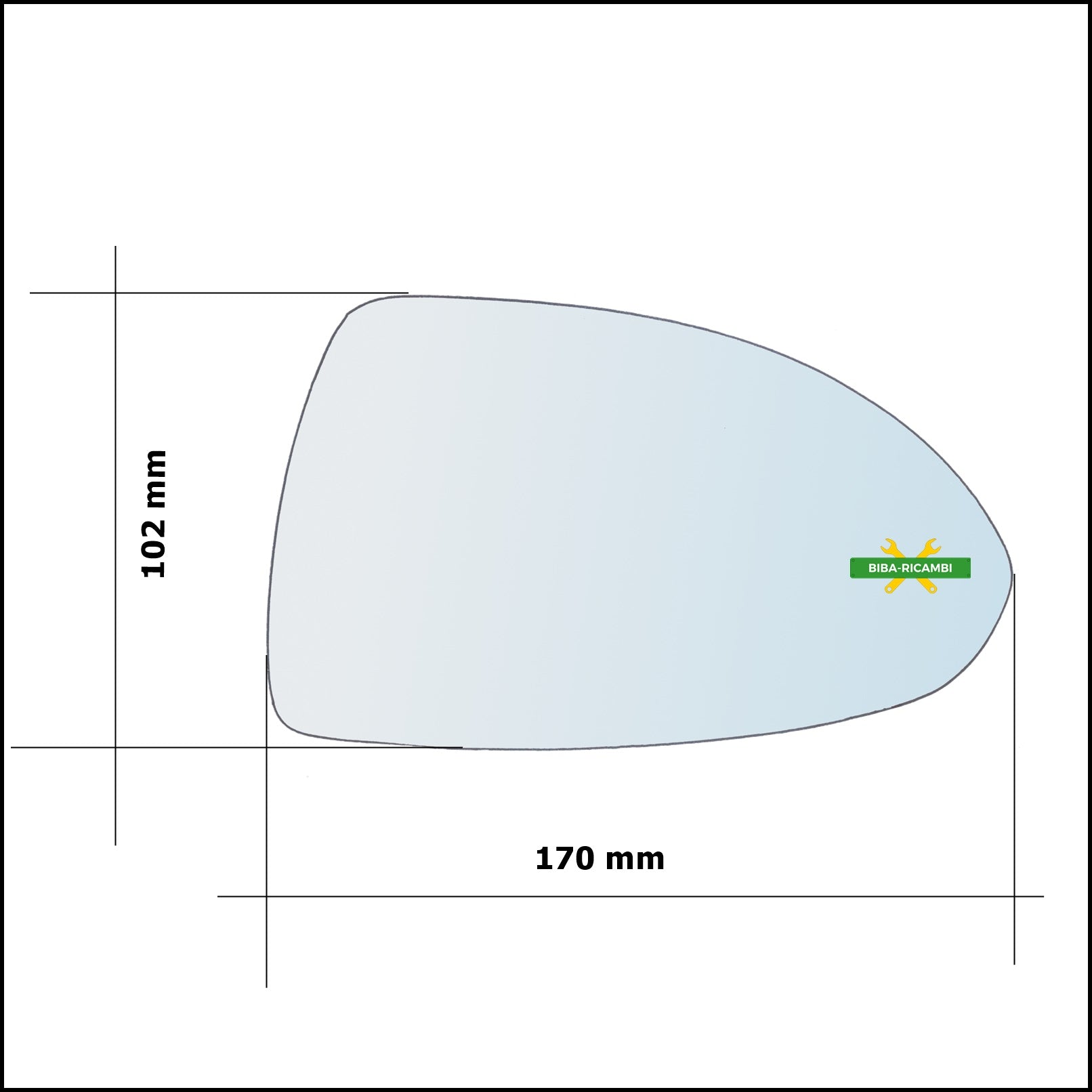 Vetro Specchio Retrovisore Cromato Asferico Lato Dx-Passeggero Per Opel Corsa D (S07) dal 2006-2014 BIBA-RICAMBI