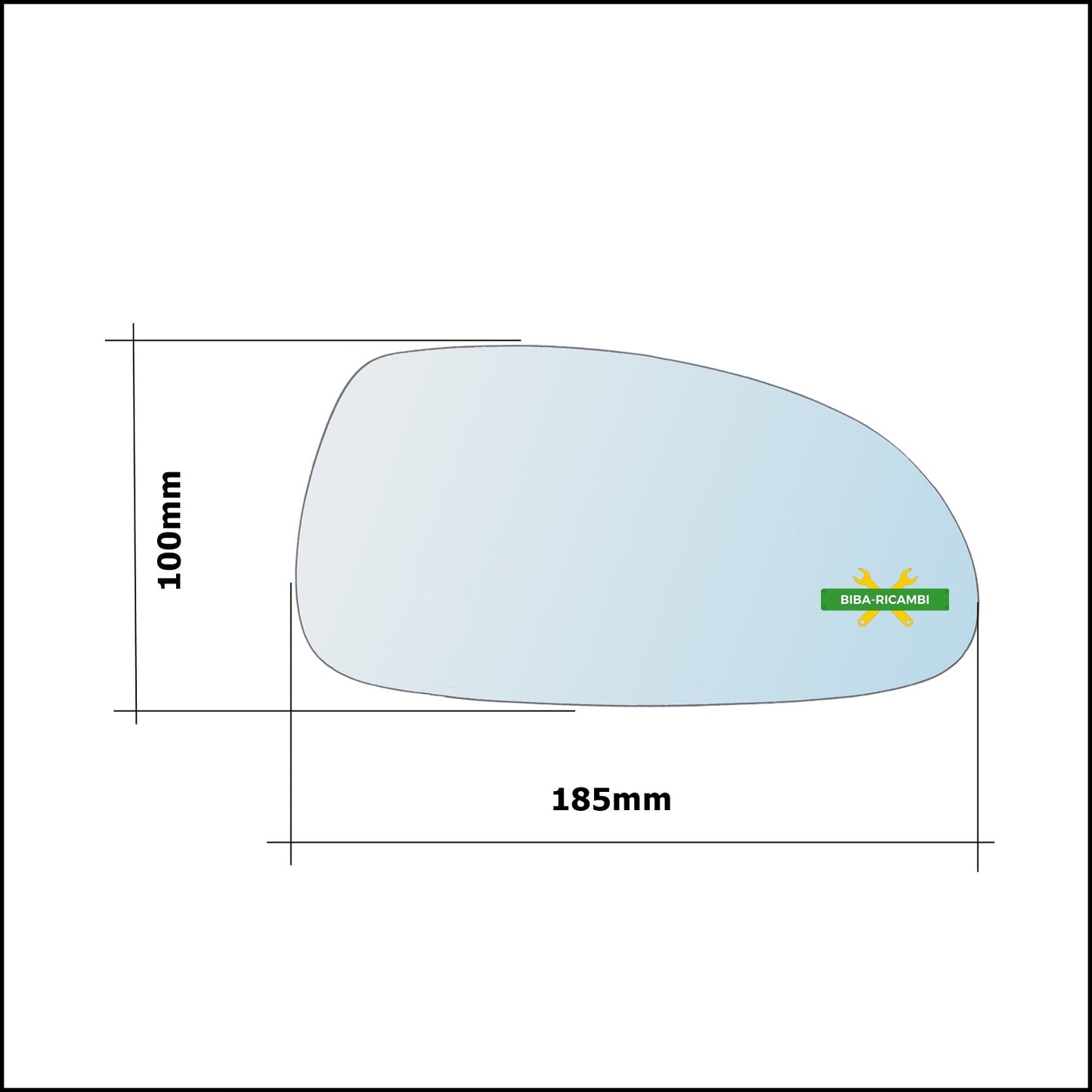 Vetro Specchio Retrovisore Cromato Lato Sx-Guidatore Per Chevrolet Nubira dal 2005-2009 BIBA-RICAMBI