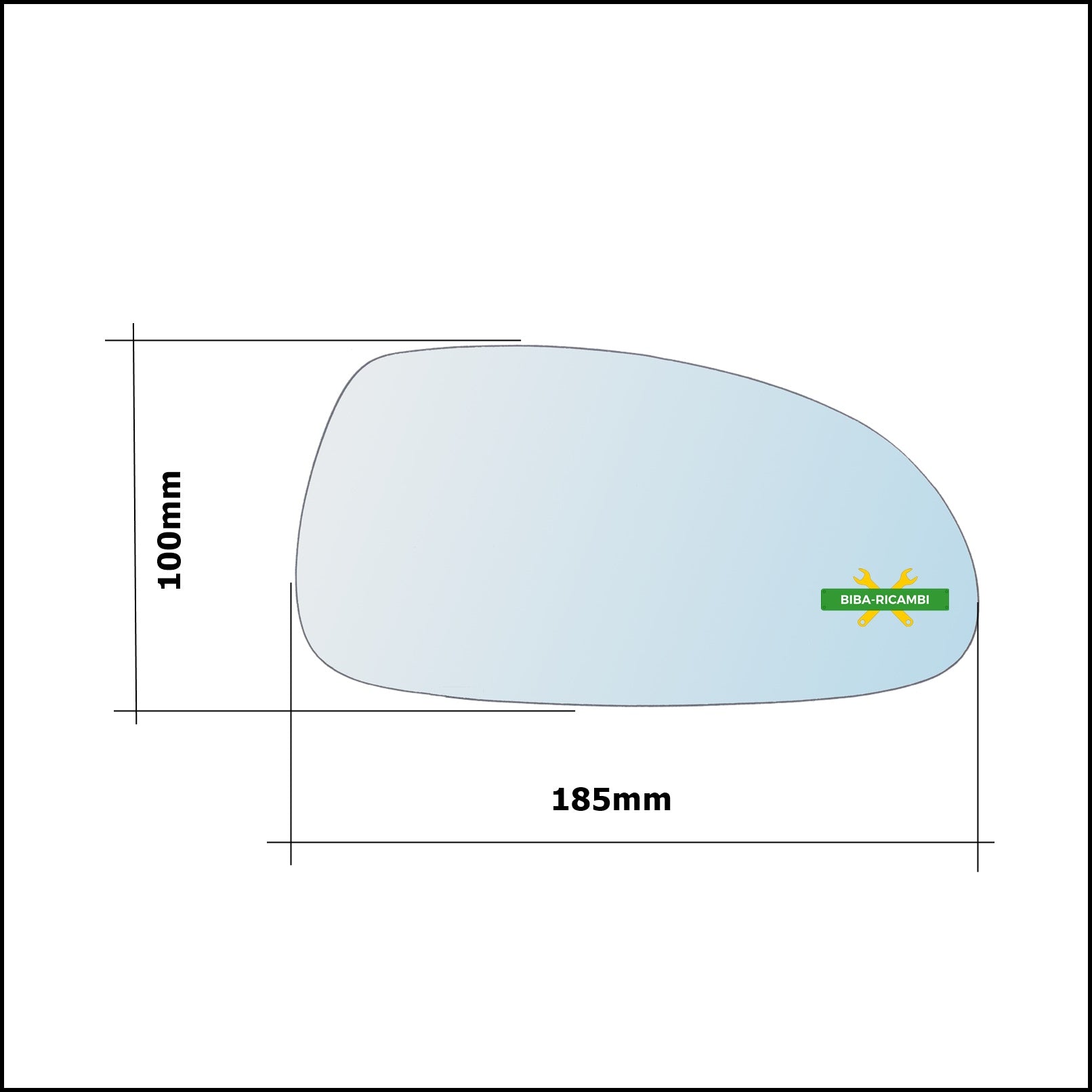 Vetro Specchio Retrovisore Cromato Lato Sx-Guidatore Per Chevrolet Nubira dal 2005-2009 BIBA-RICAMBI