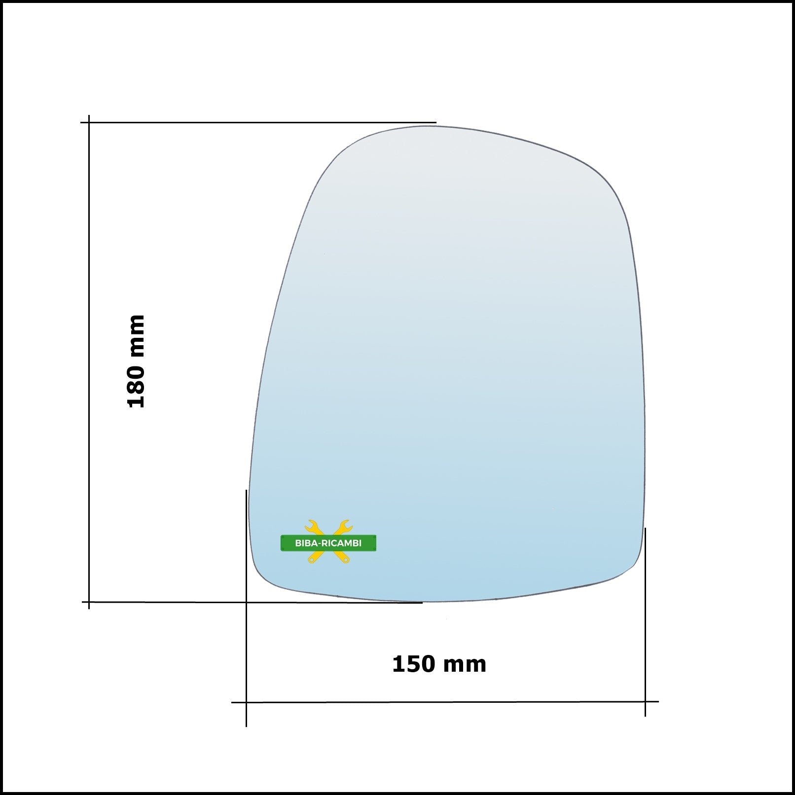 Vetro Specchio Retrovisore Cromato Lato Sx-Guidatore Per Opel Vivaro A (X83) dal 2001-2007 BIBA-RICAMBI