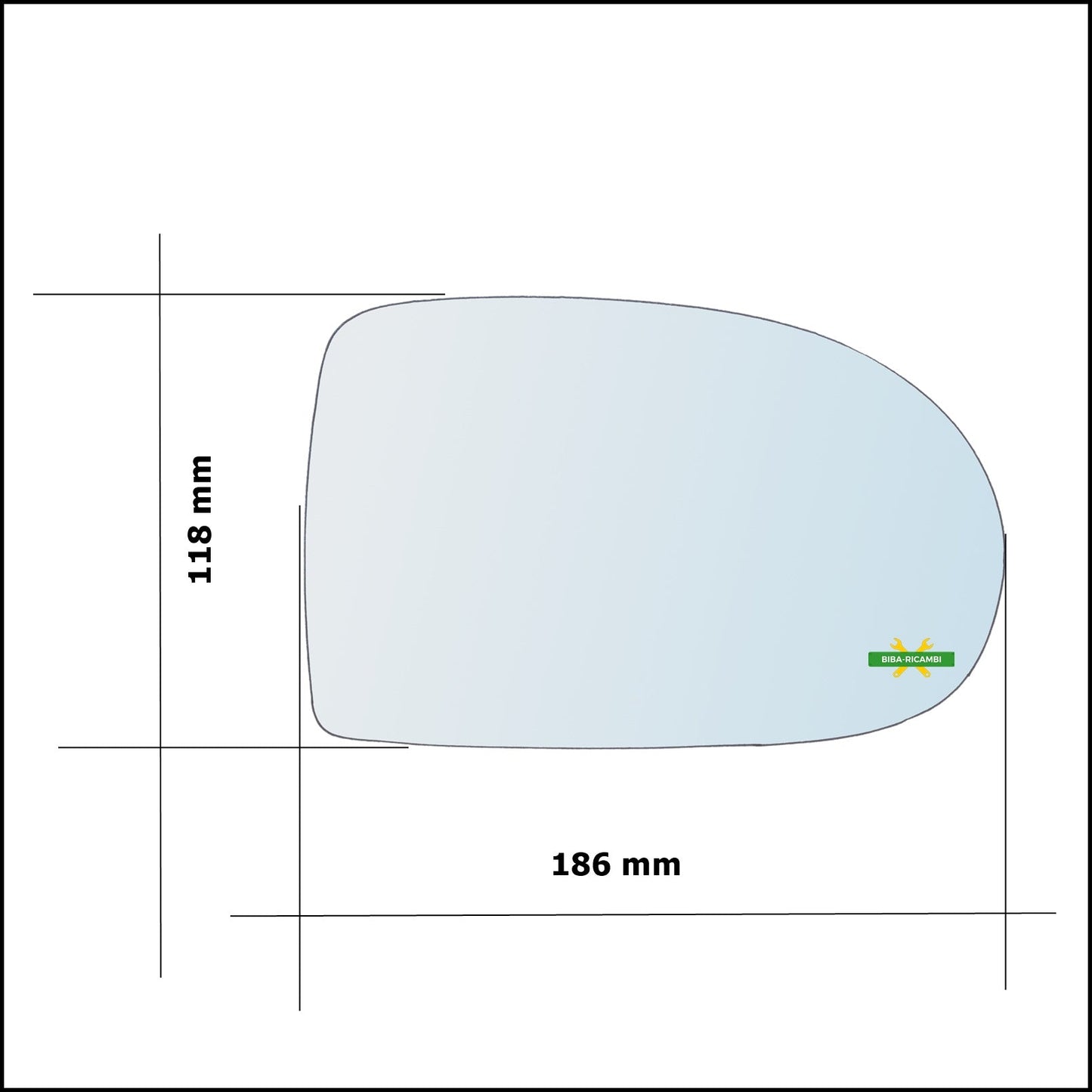 Vetro Specchio Retrovisore Cromato Lato Dx-Passeggero Per Jeep Compass I (MK49) dal 2006&gt; BIBA-RICAMBI