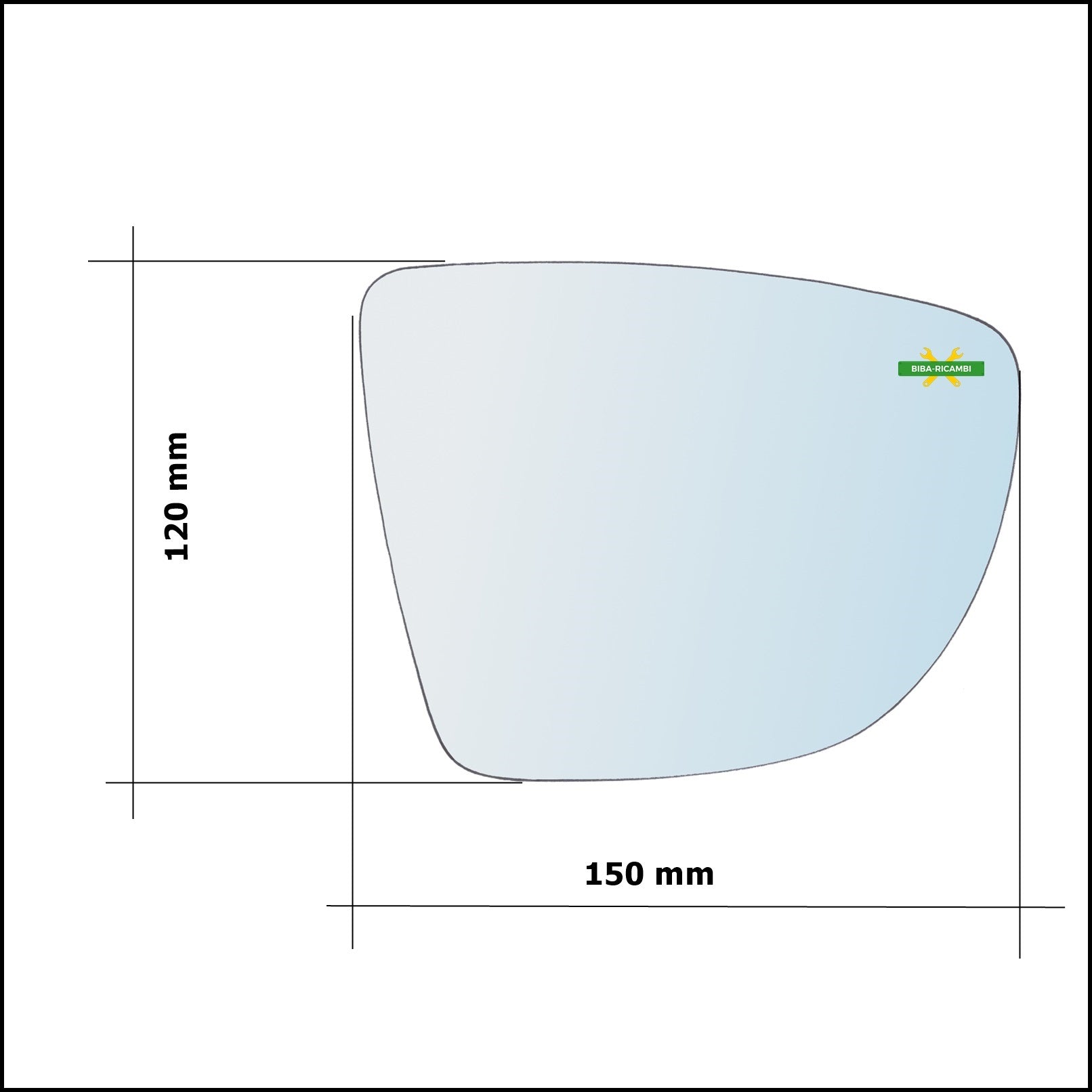 Vetro Specchio Retrovisore Cromato Lato Dx-Passeggero Per Renault Captur I (J5) dal 2013&gt; BIBA-RICAMBI