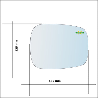 Vetro Specchio Retrovisore Cromato Lato Dx-Passeggero Per Renault Scenic I (JA0/1) dal 2001&gt; BIBA-RICAMBI