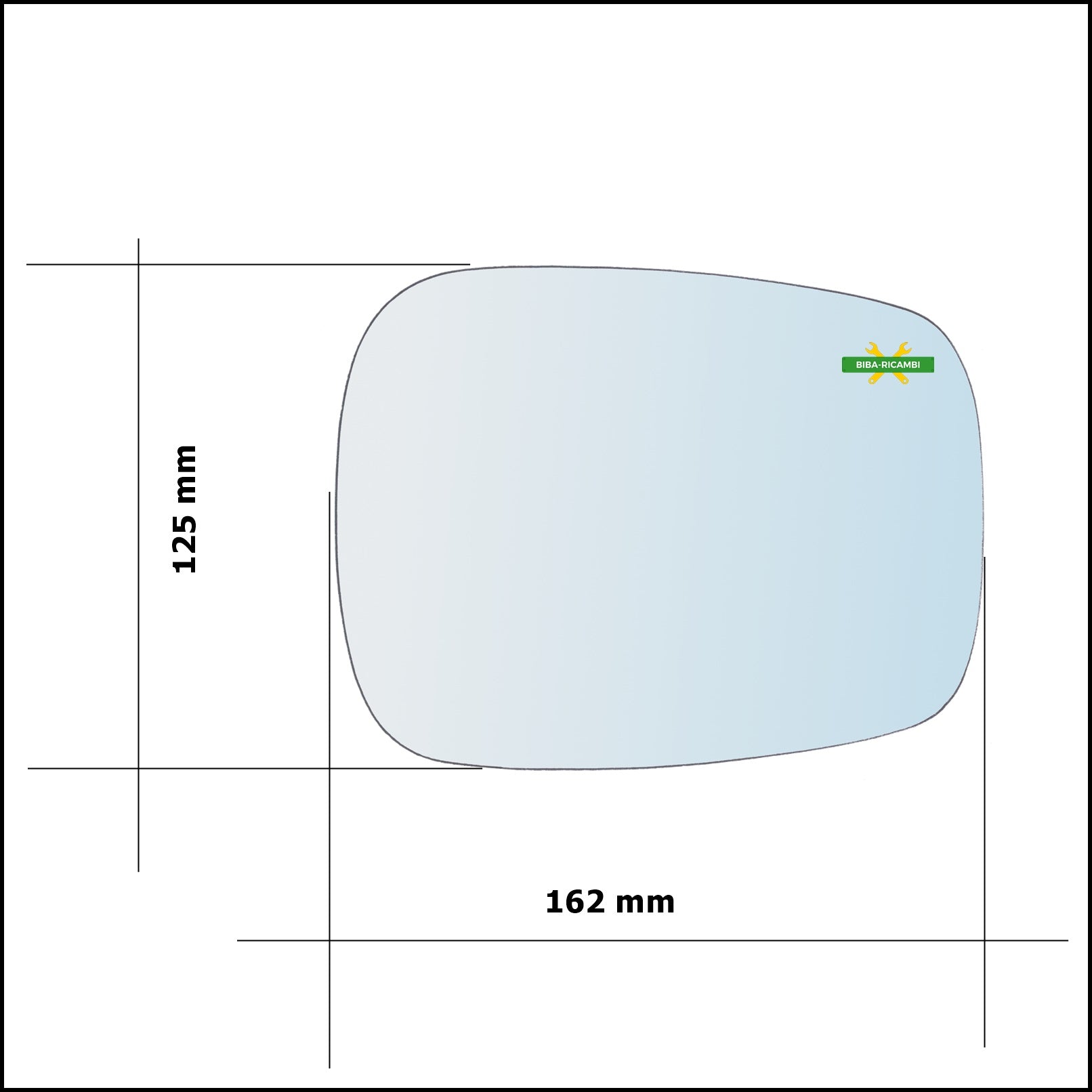 Vetro Specchio Retrovisore Cromato Asferico Lato Dx-Passeggero Per Nissan Kubistar (X76) dal 2003> BIBA-RICAMBI