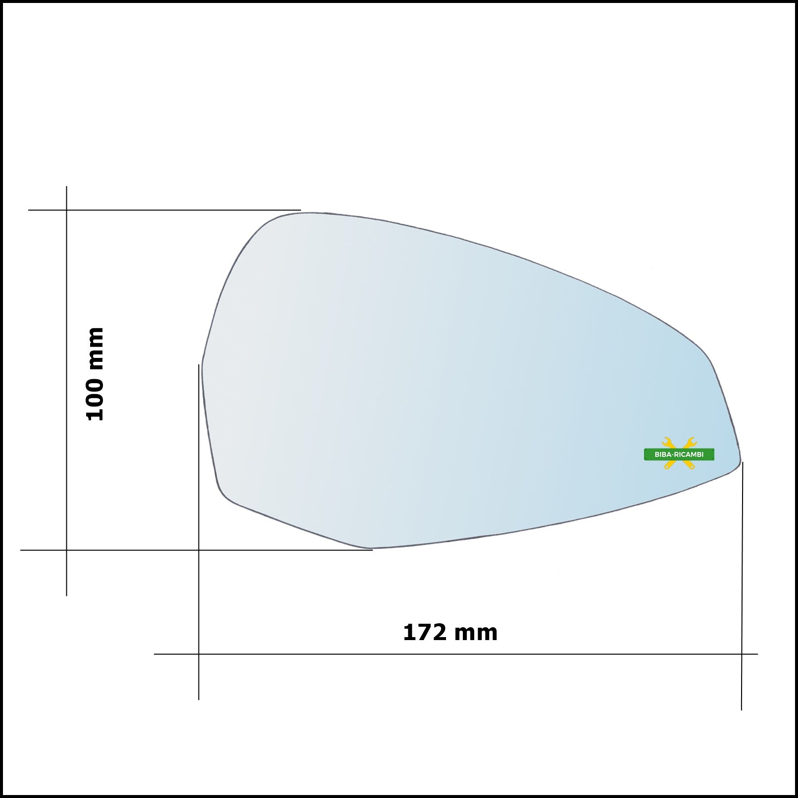 Vetro Specchio Retrovisore Cromato Asferico Lato Dx-Passeggero Per Audi A4 V (8W) dal 2015&gt; BIBA-RICAMBI