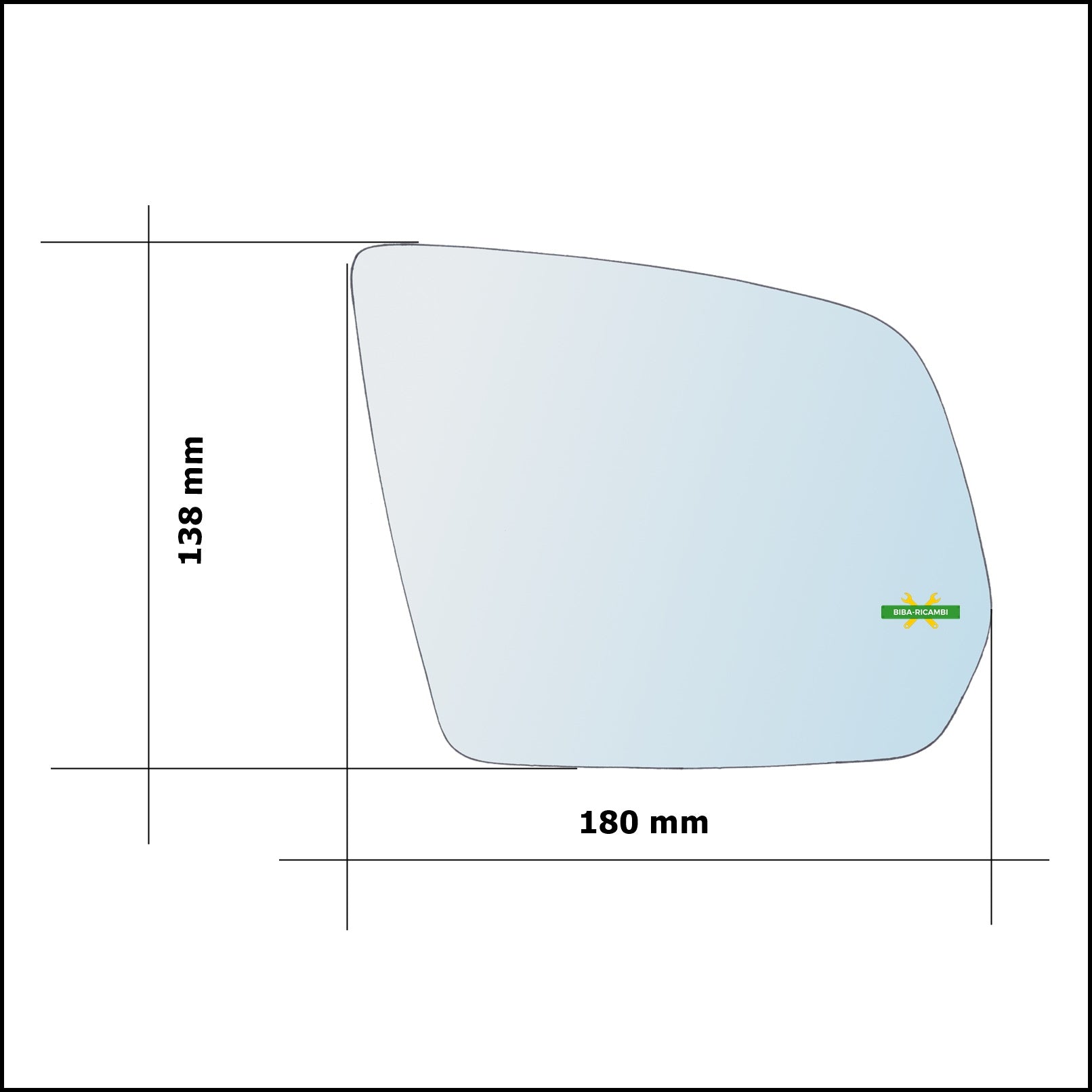 Vetro Specchio Retrovisore Cromato Lato Sx-Guidatore Per Mercedes GLE (W166) dal 2015&gt; BIBA-RICAMBI