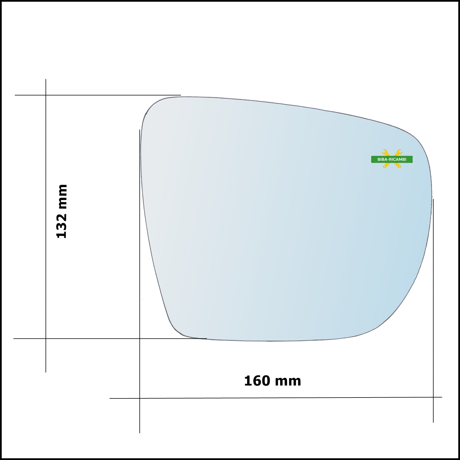Vetro Specchio Retrovisore Cromato Lato Sx-Guidatore Per Hyundai Tucson II (LM,EL) dal 2009> BIBA-RICAMBI