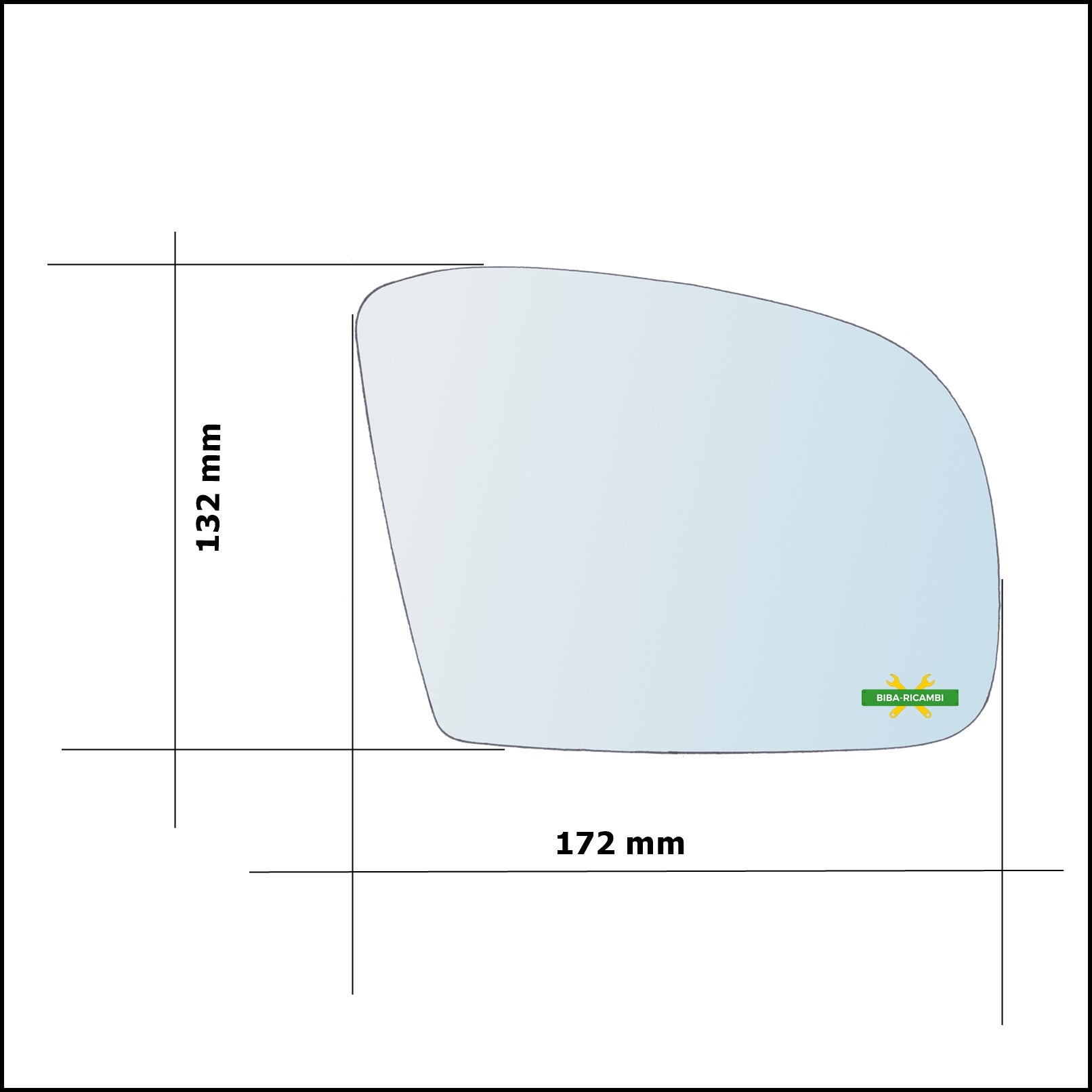 Vetro Specchio Retrovisore Cromato Asferico Lato Sx-Guidatore Per Mercedes Classe M II (W164) solo dal 2005-2009 BIBA-RICAMBI