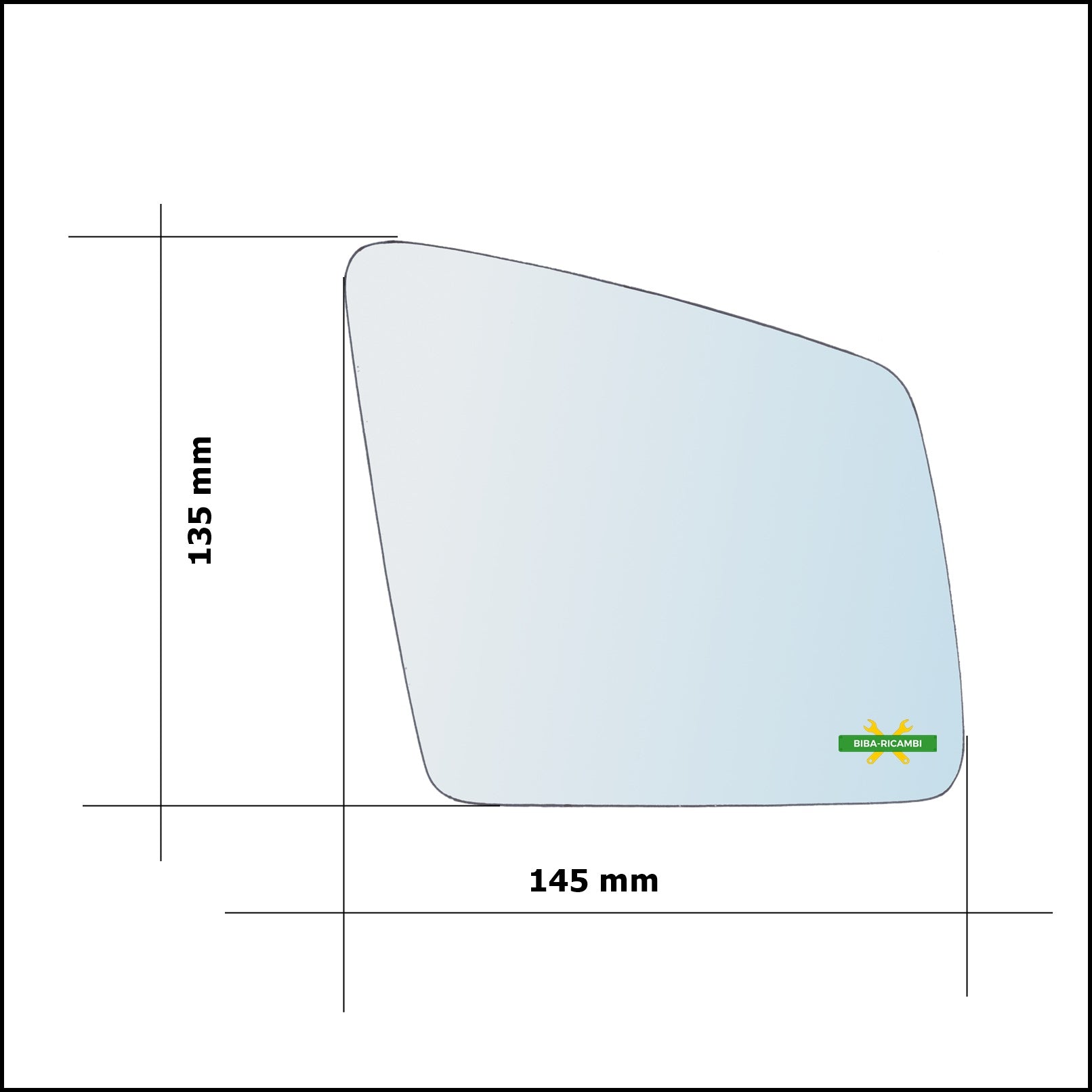 Vetro Specchio Retrovisore Cromato Lato Sx-Guidatore Per Mercedes Classe R (W251) dal 2010&gt; BIBA-RICAMBI