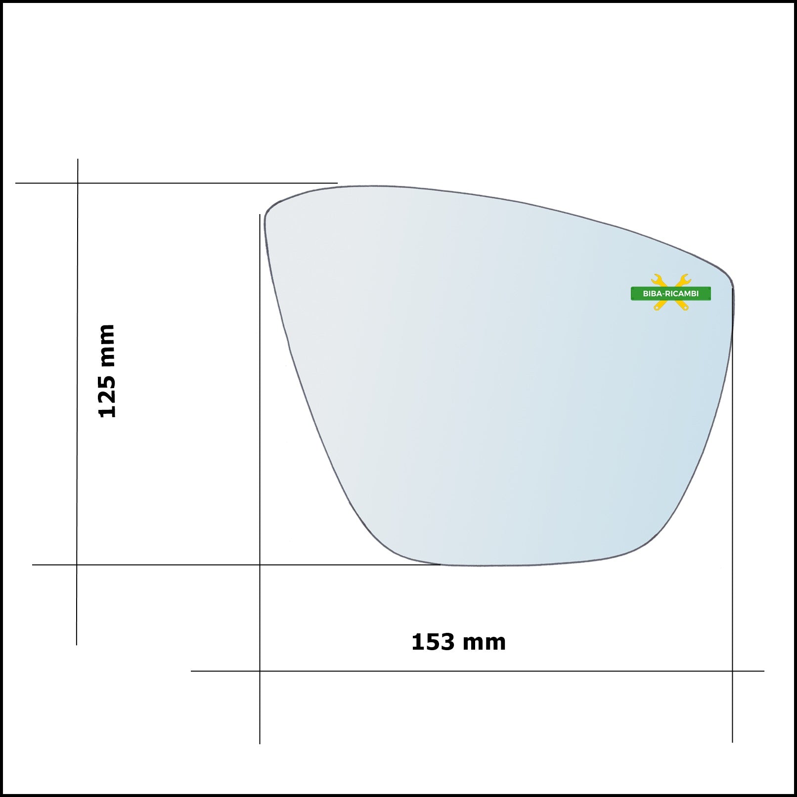 Vetro Specchio Retrovisore Cromato Asferico Lato Sx-Guidatore Per Ford Ka+ dal 2014> BIBA-RICAMBI