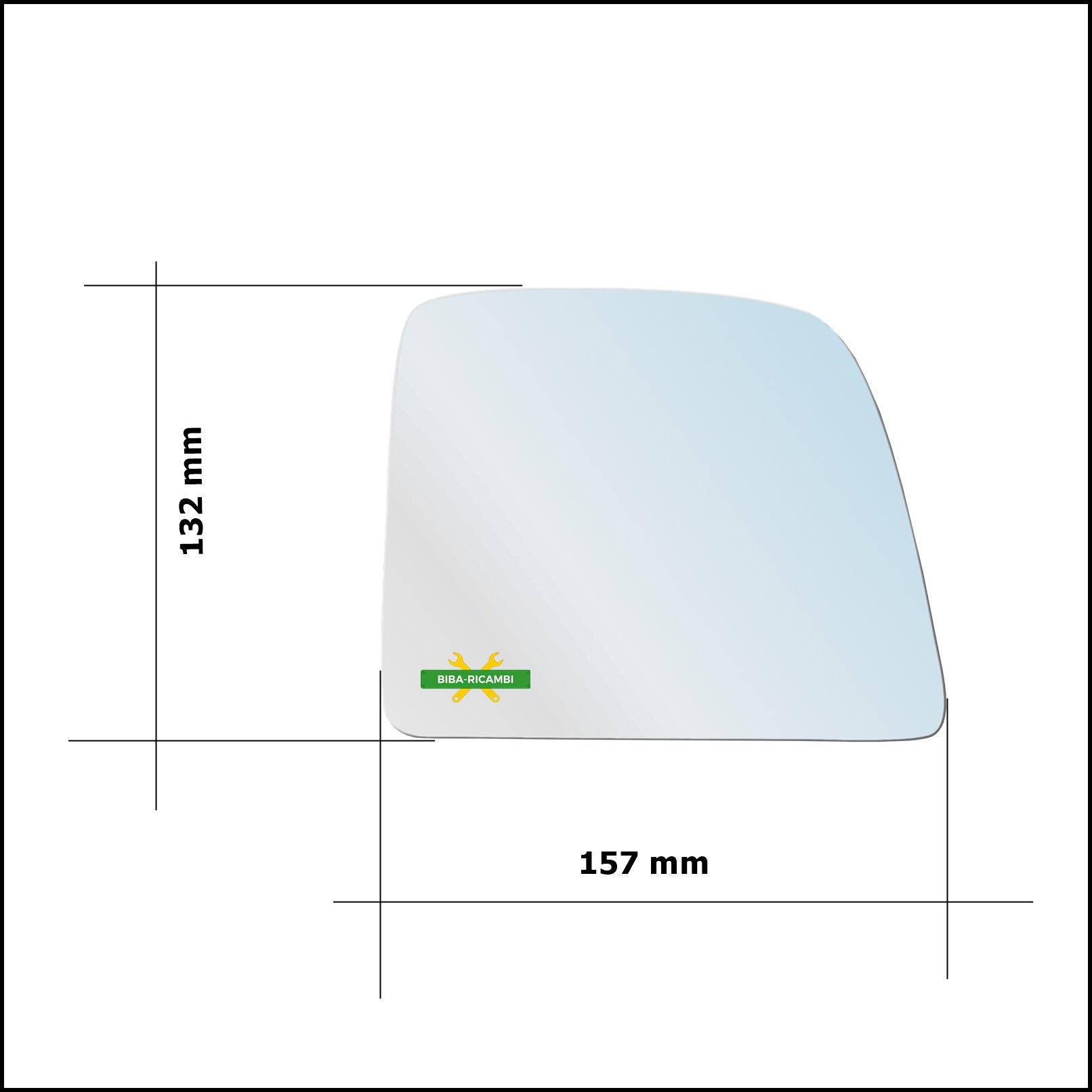 Vetro Specchio Retrovisore Cromato Lato Sx-Guidatore Per Ford Transit Connect II dal 2013&gt; BIBA-RICAMBI