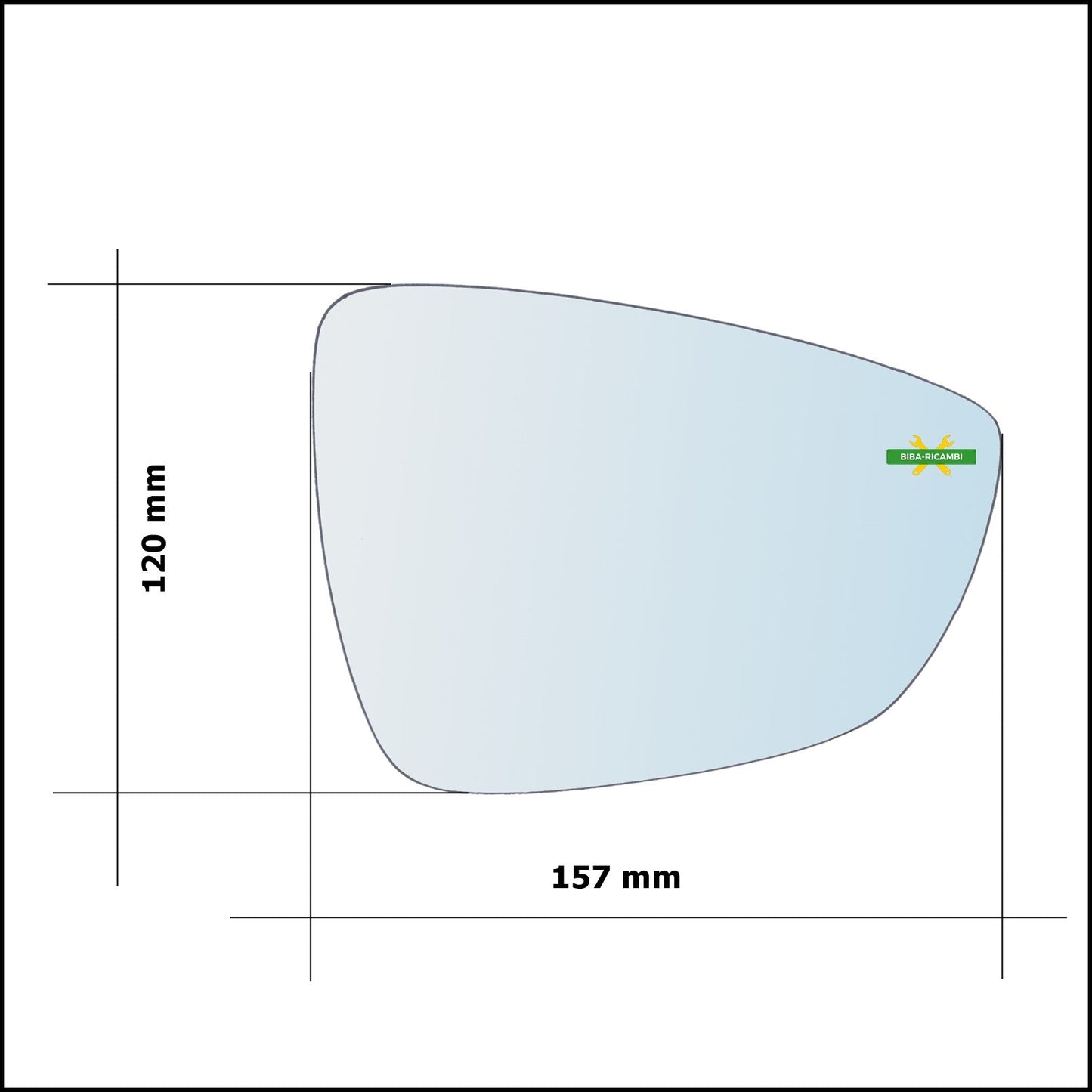 Vetro Specchio Retrovisore Cromato Lato Sx-Guidatore Per Ford Focus IV dal 2018&gt; BIBA-RICAMBI