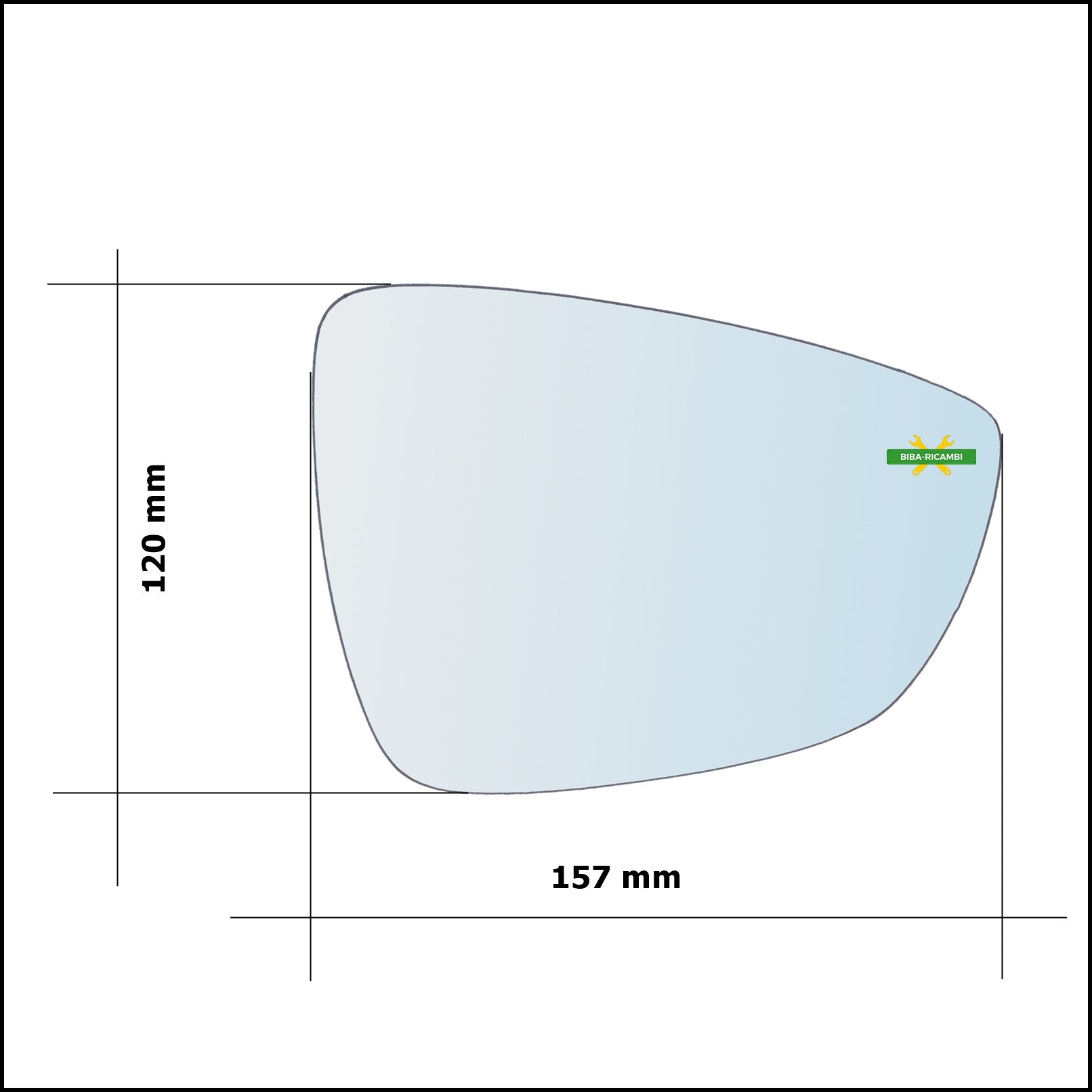 Vetro Specchio Retrovisore Cromato Asferico Lato Sx-Guidatore Per Ford Focus IV dal 2018> BIBA-RICAMBI
