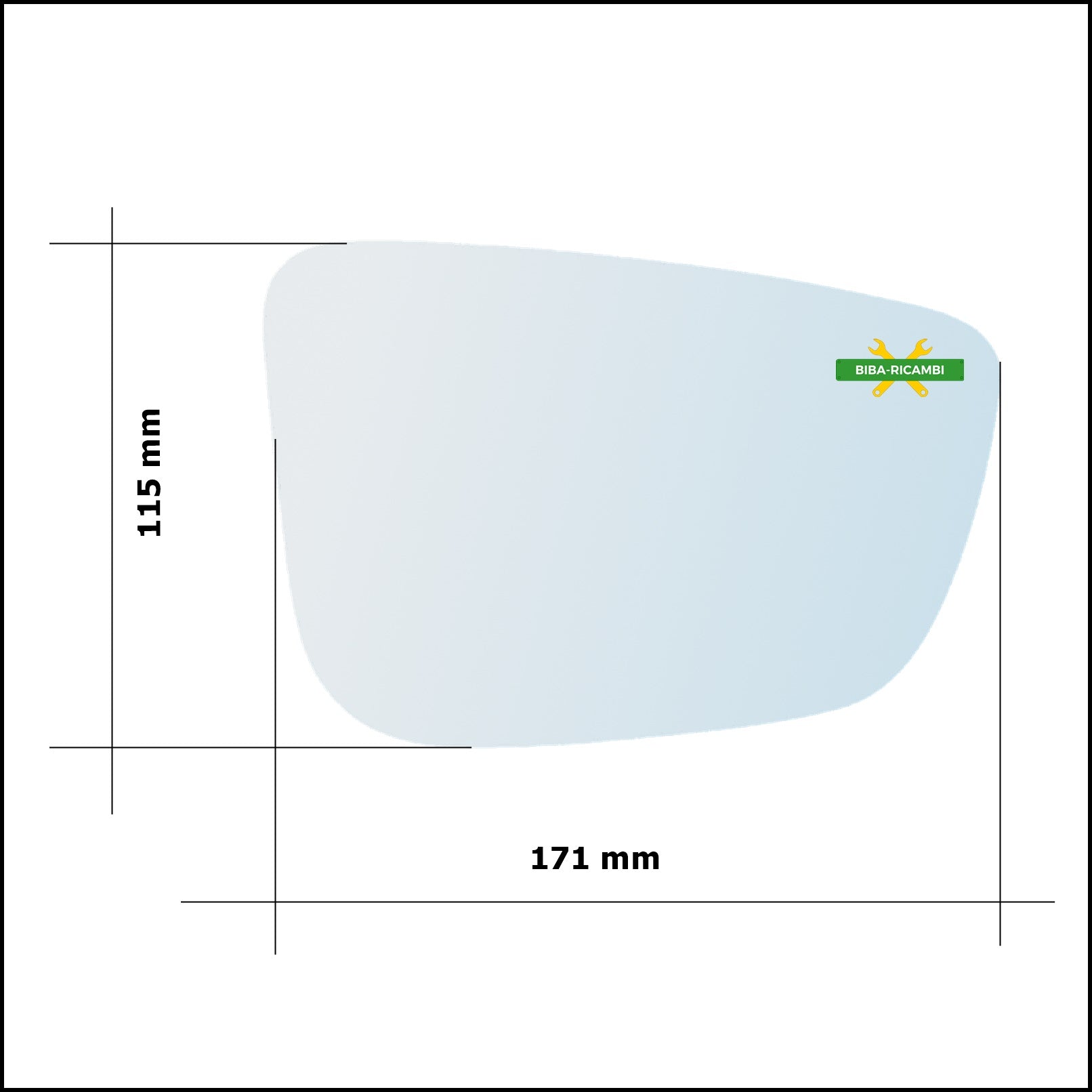 Vetro Specchio Retrovisore Lato Dx-Passeggero Per Bmw Serie 5 (G30,G31) dal 2016-2019 BIBA-RICAMBI