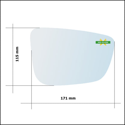 Vetro Specchio Retrovisore Lato Dx-Passeggero Per Bmw Serie 7 (G11) dal 2014&gt; BIBA-RICAMBI