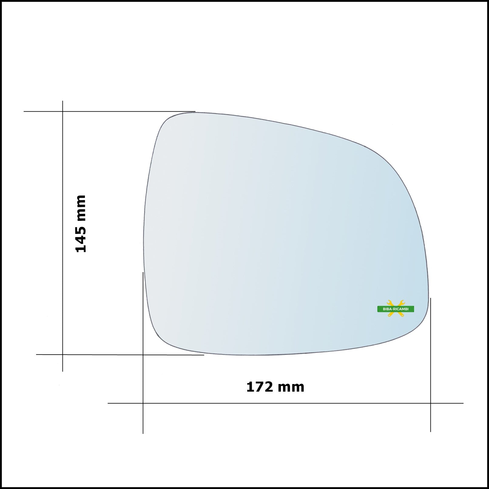 Vetro Specchio Retrovisore Asferico Lato Dx-Passeggero Per Fiat Sedici (FY) solo dal 2006-2011 BIBA-RICAMBI