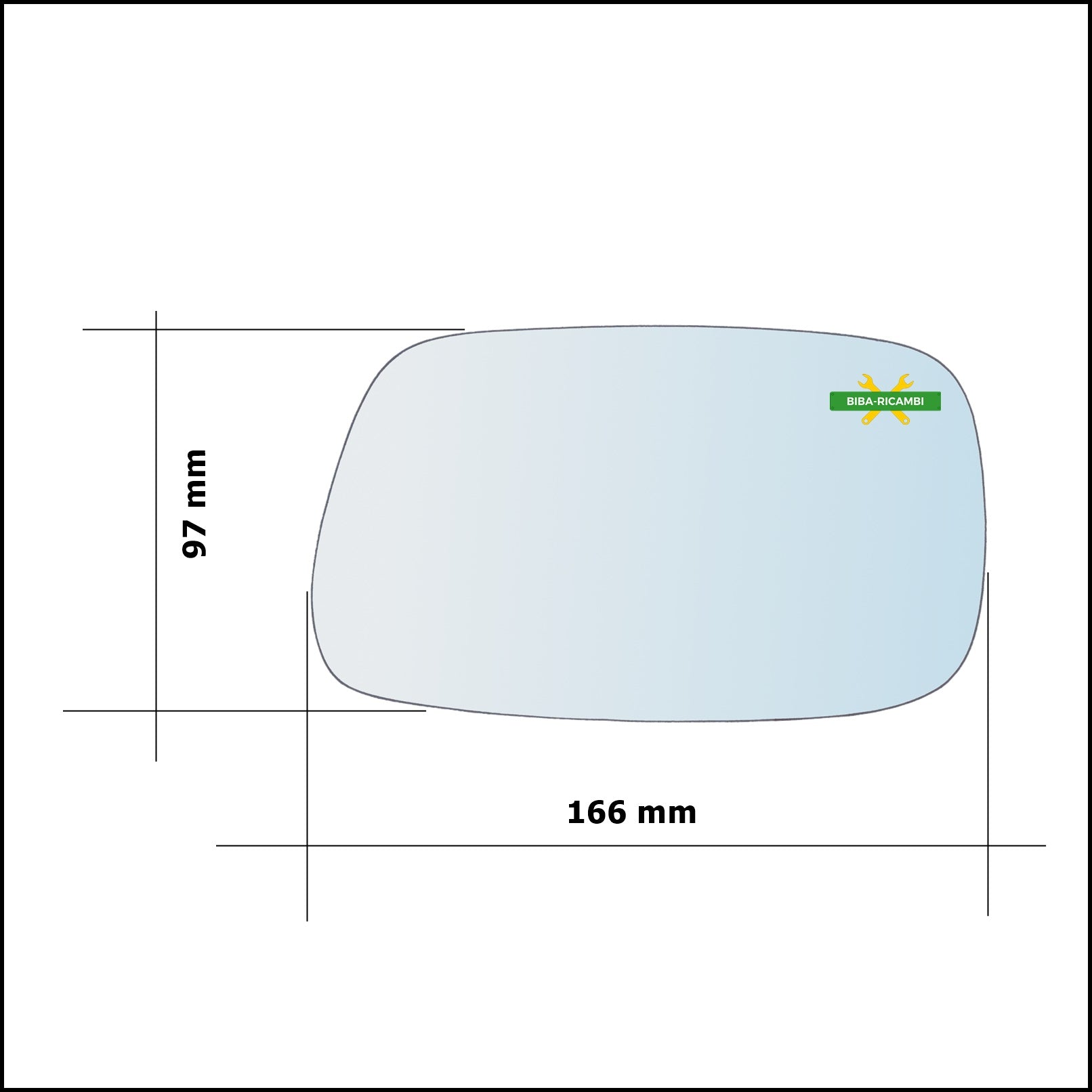 Vetro Specchio Retrovisore Lato Sx-Guidatore Per Toyota Avensis (T22) dal 1997-2003 BIBA-RICAMBI