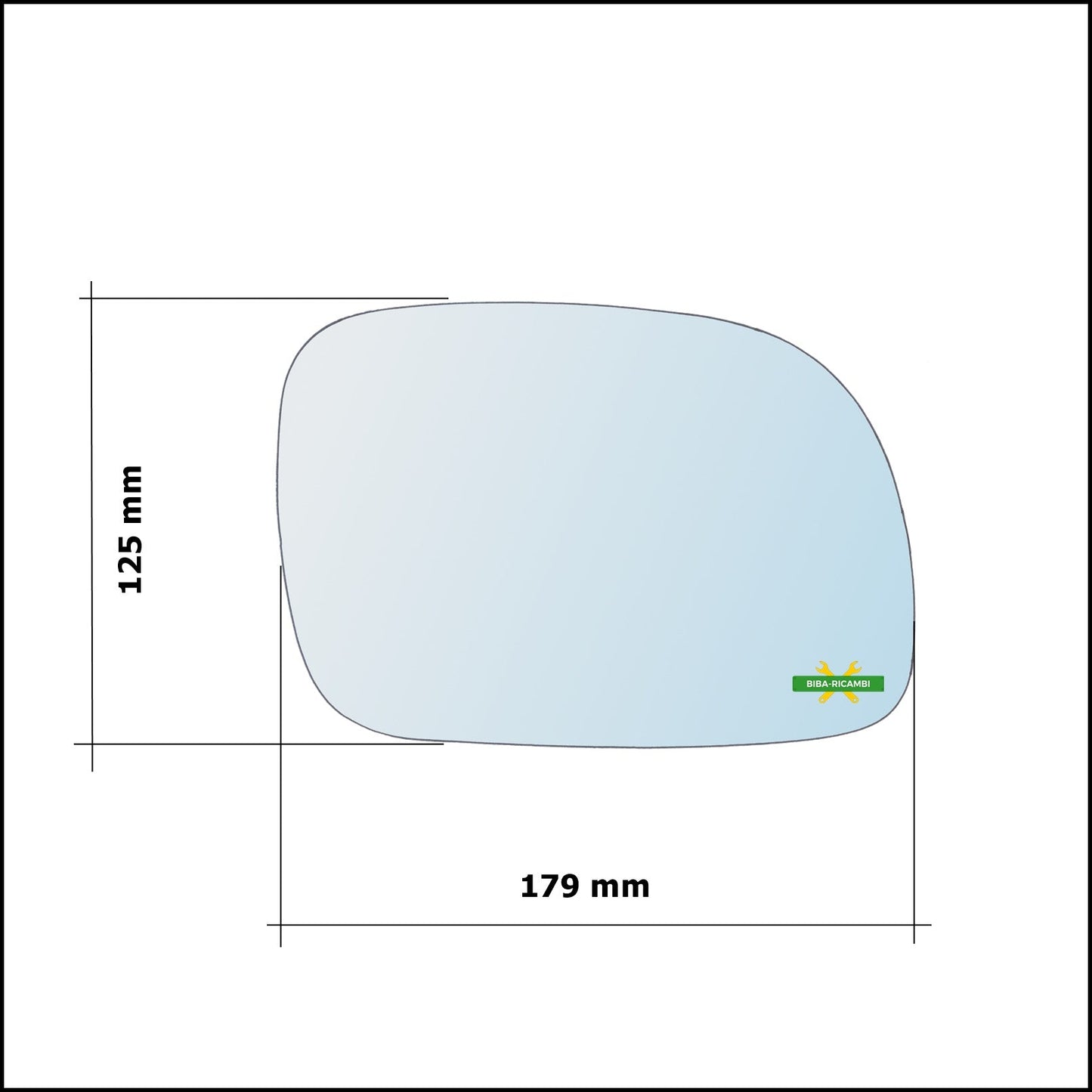 Vetro Specchio Retrovisore Cromato Lato Sx-Guidatore Per Chrysler Voyager IV (RG) dal 1999-2008 BIBA-RICAMBI