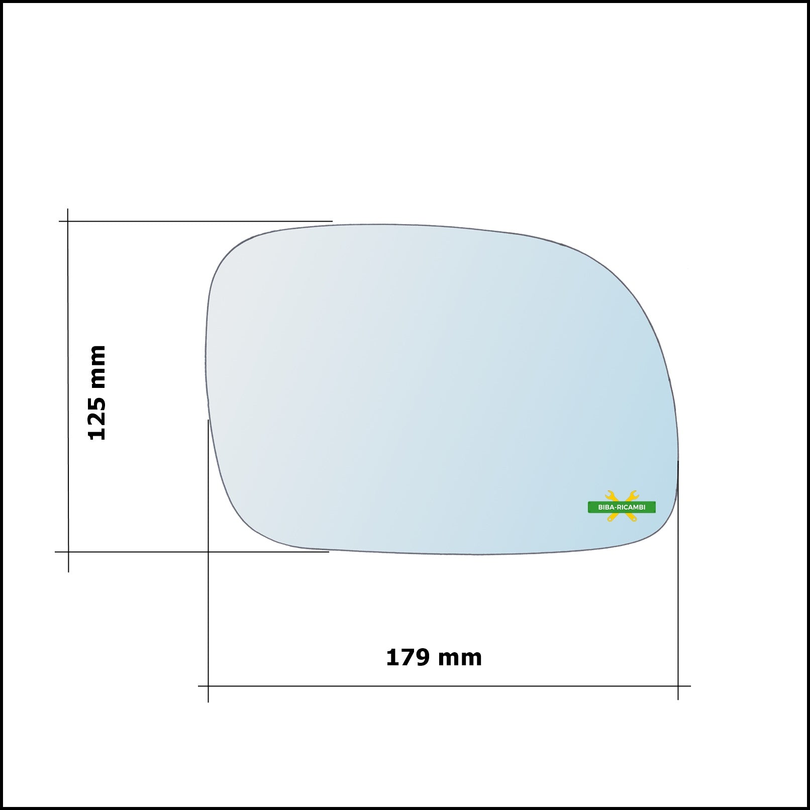 Vetro Specchio Retrovisore Cromato Lato Sx-Guidatore Per Chrysler Voyager IV (RG) dal 1999-2008 BIBA-RICAMBI