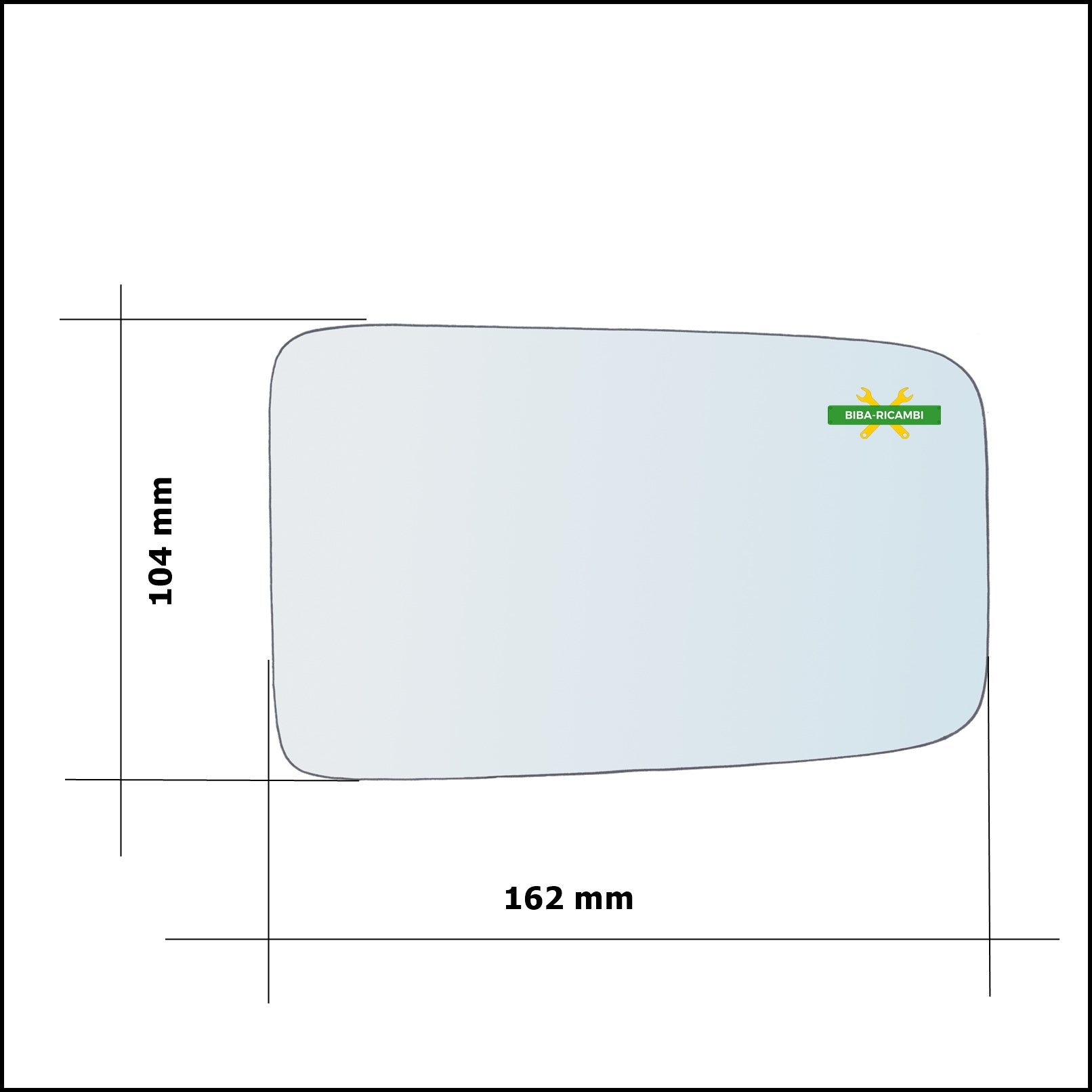 Vetro Specchio Retrovisore Lato Dx-Passeggero Per Citroen BX (XB) dal 1986-1989 BIBA-RICAMBI