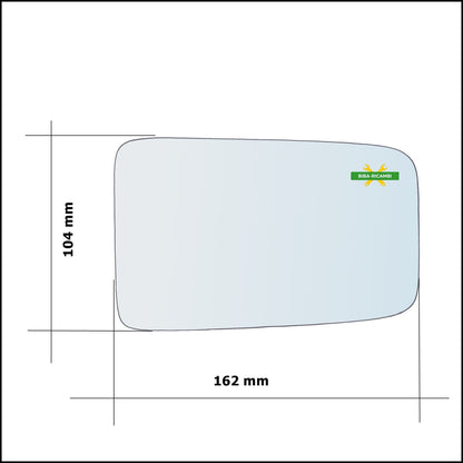 Vetro Specchio Retrovisore Lato Dx-Passeggero Per Citroen BX (XB) dal 1986-1989 BIBA-RICAMBI