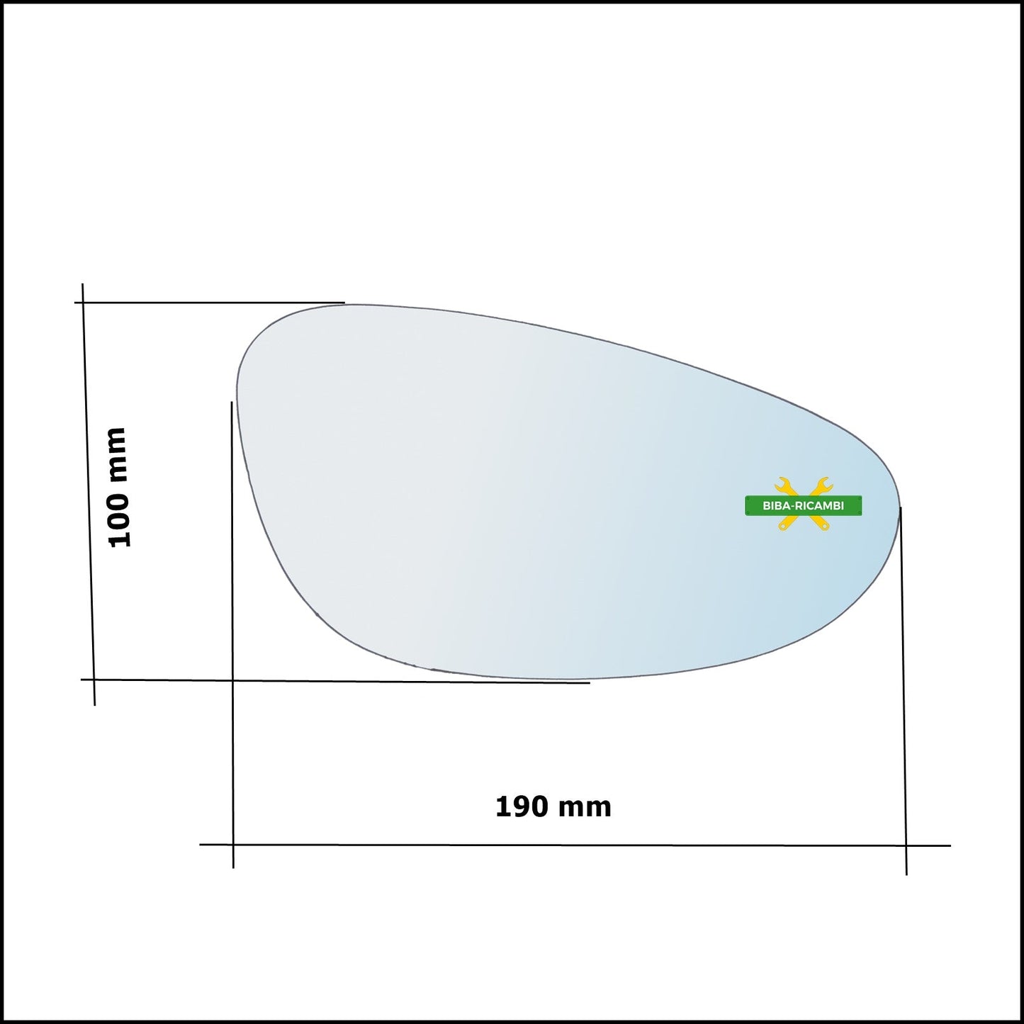 Vetro Specchio Retrovisore Cromato Lato Dx-Passeggero Per Porsche Boxter (986) dal 1996-2004 BIBA-RICAMBI