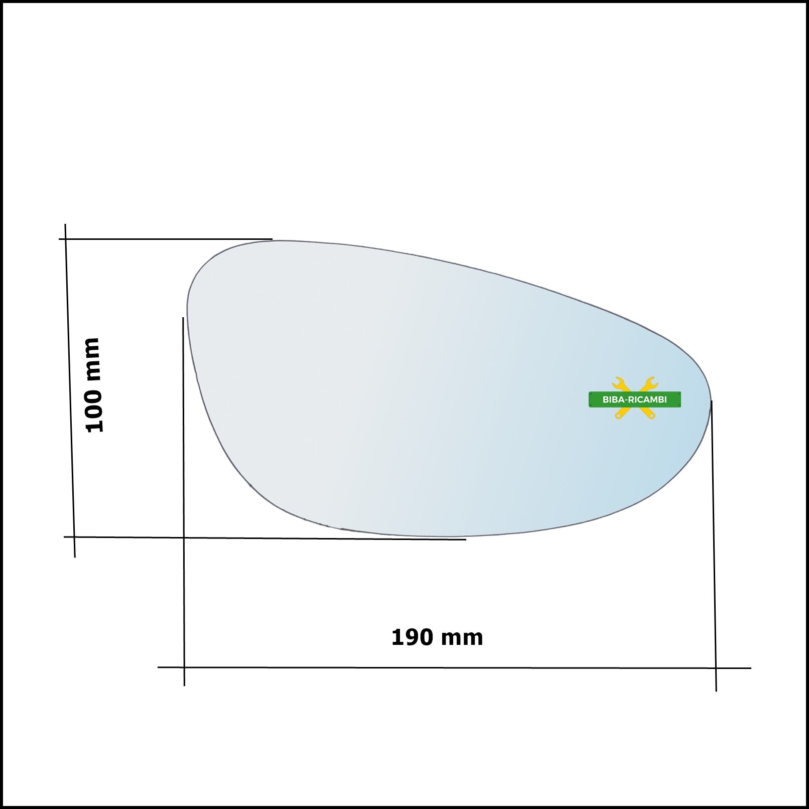 Vetro Specchio Retrovisore Cromato Lato Dx-Passeggero Per Porsche Boxter (986) dal 1996-2004 BIBA-RICAMBI