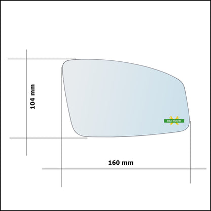 Vetro Specchio Retrovisore Lato Dx-Passeggero Per Renault Espace IV (JK0/1) dal 2002&gt; BIBA-RICAMBI