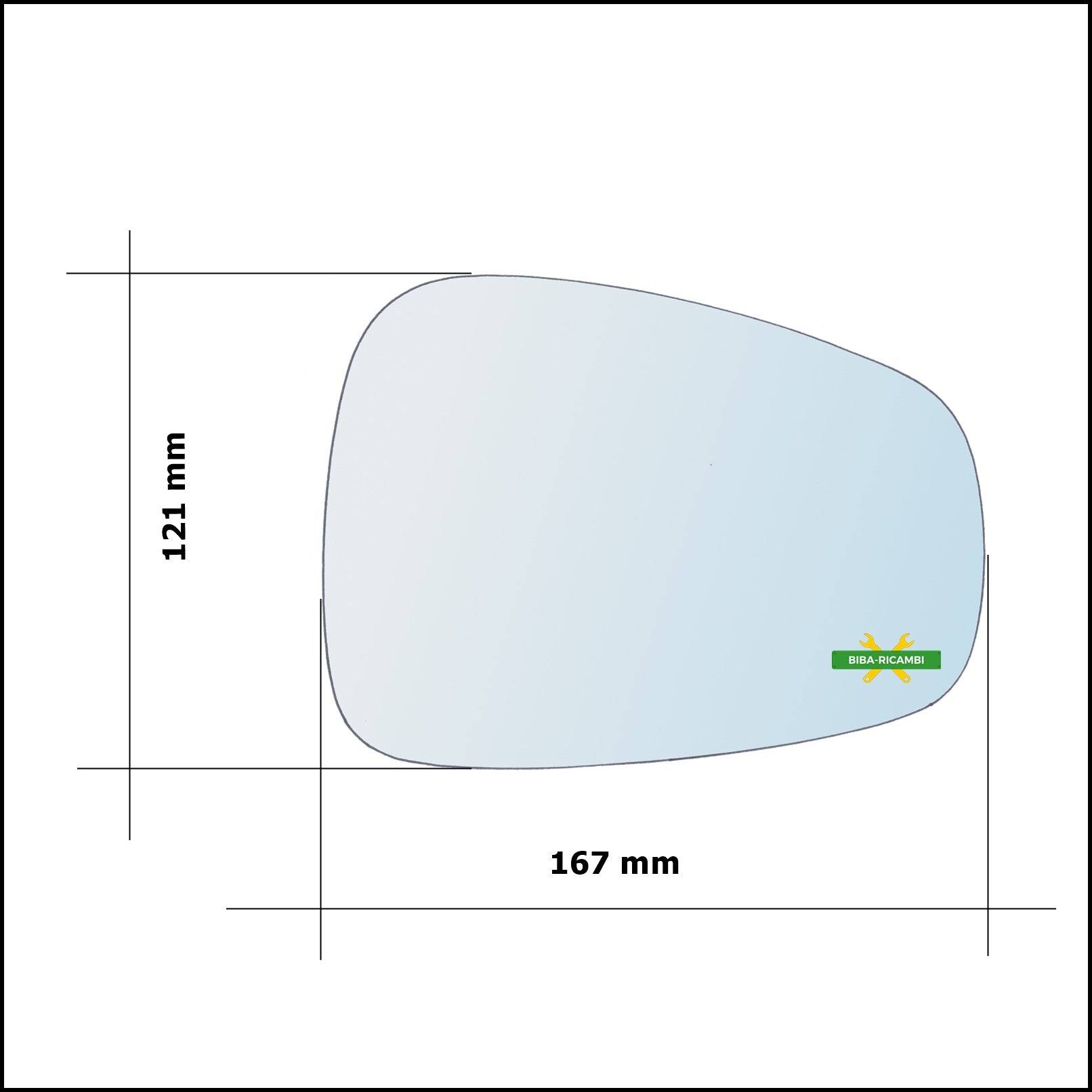 Vetro Specchio Retrovisore Lato Dx-Passeggero Per Romeo 159 (939) dal 2005-2012 BIBA-RICAMBI