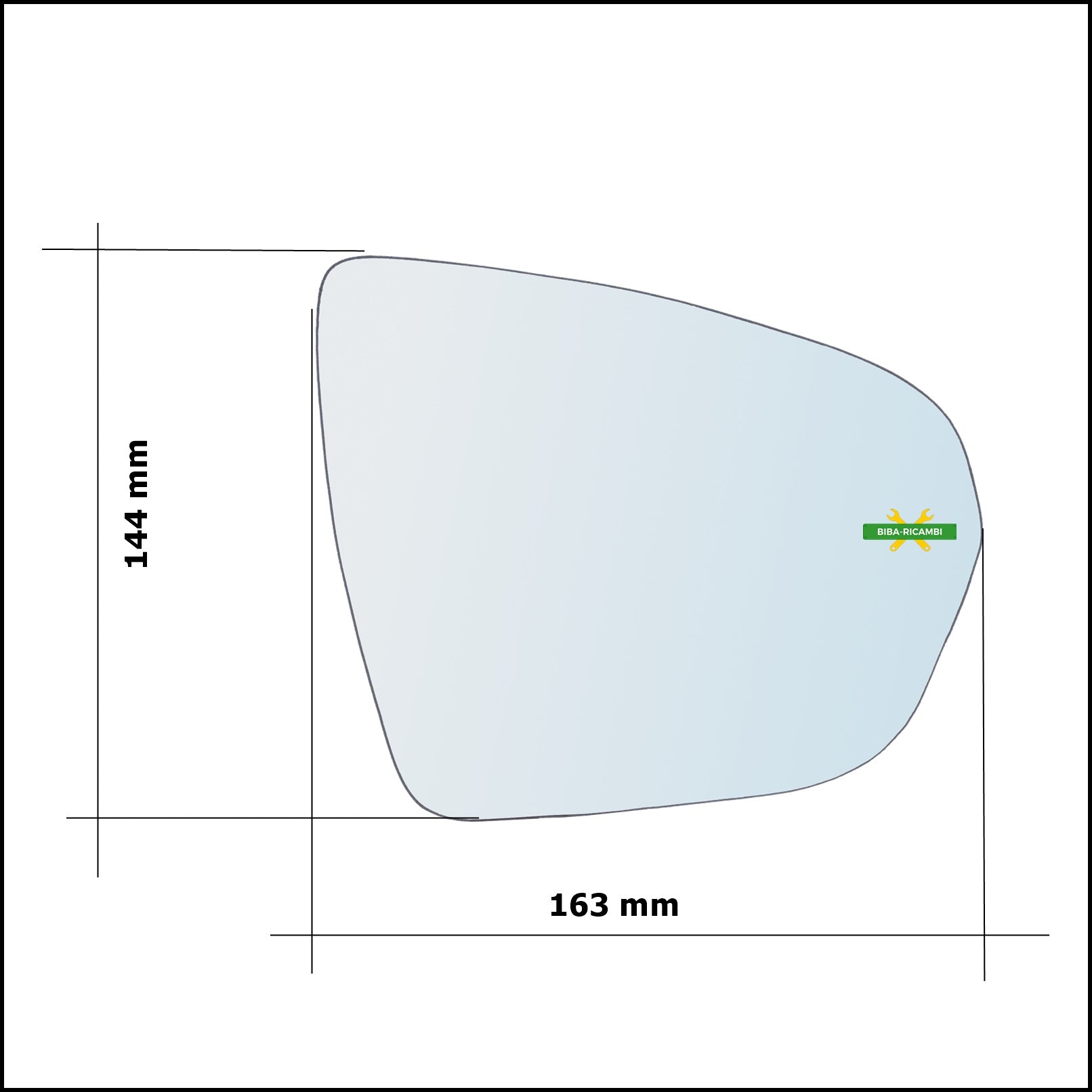 Vetro Specchio Retrovisore Lato Dx-Passeggero Per DS 7 Crossback (J) dal 2017&gt; BIBA-RICAMBI