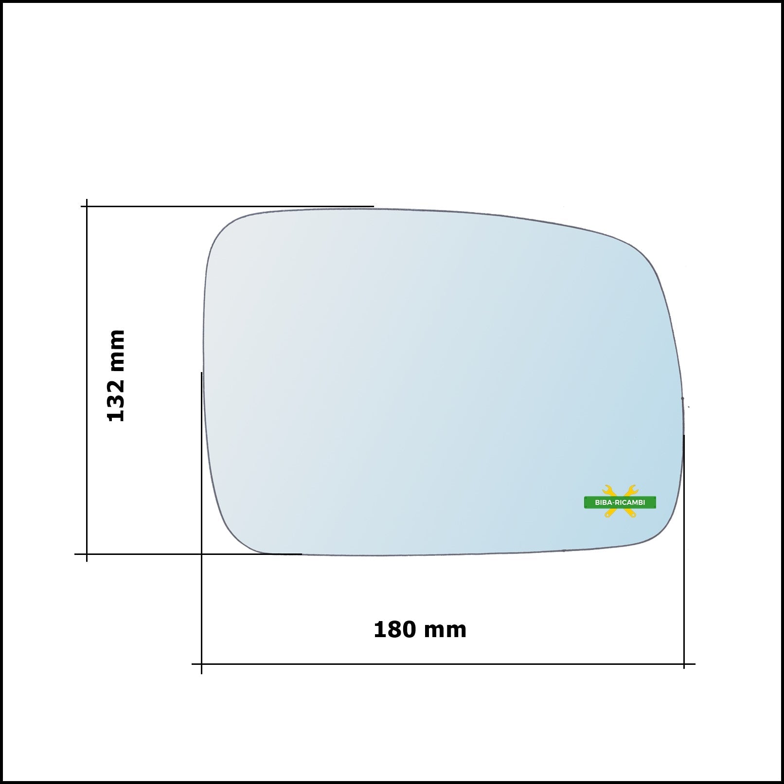 Vetro Specchio Retrovisore Asferico Lato Sx-Guidatore Per Land Rover Discovery III (L319) dal 2004-2009 BIBA-RICAMBI