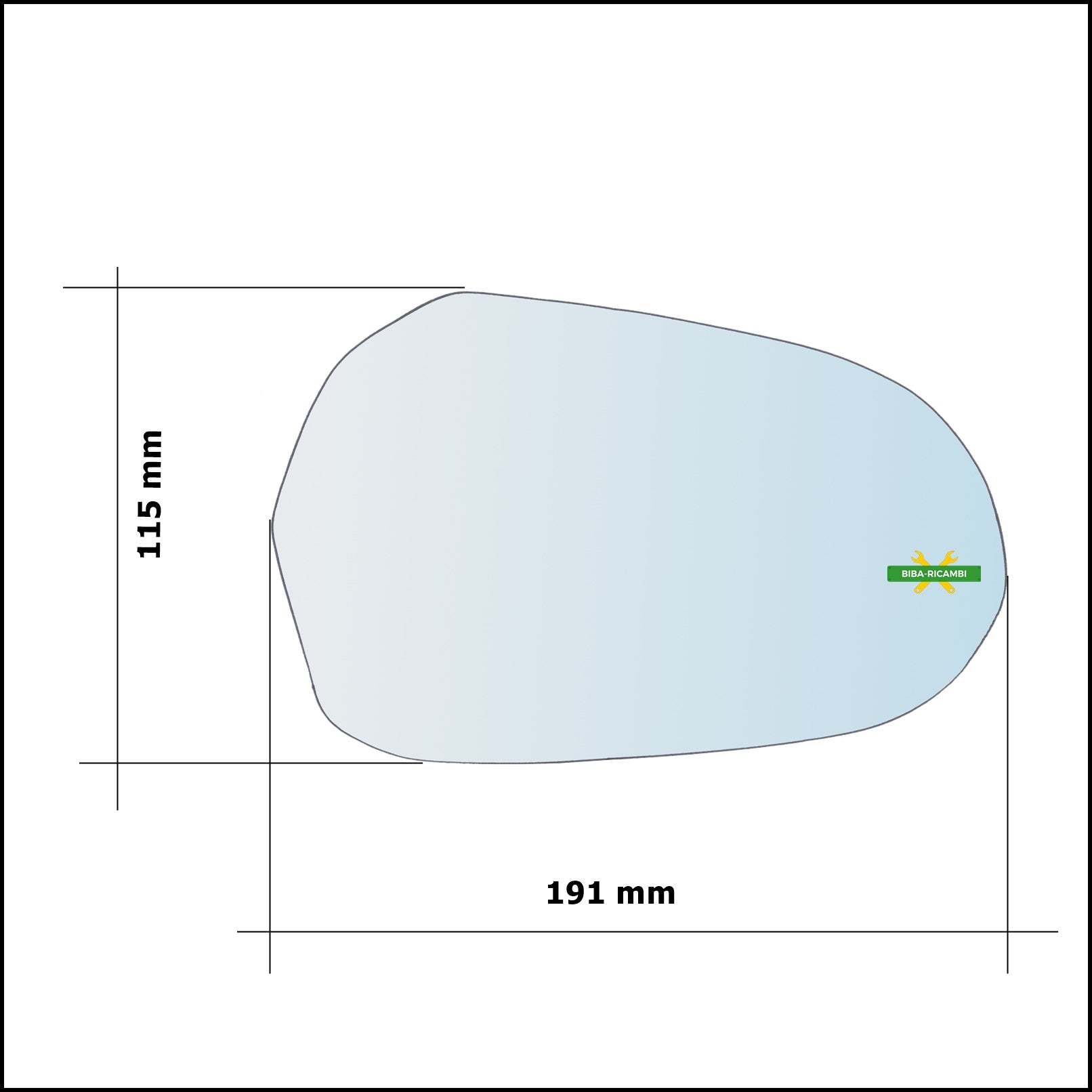 Vetro Specchio Retrovisore Asferico Lato Dx-Passeggero Per Audi A8 III (4H2) solo dal 2009-2013 BIBA-RICAMBI