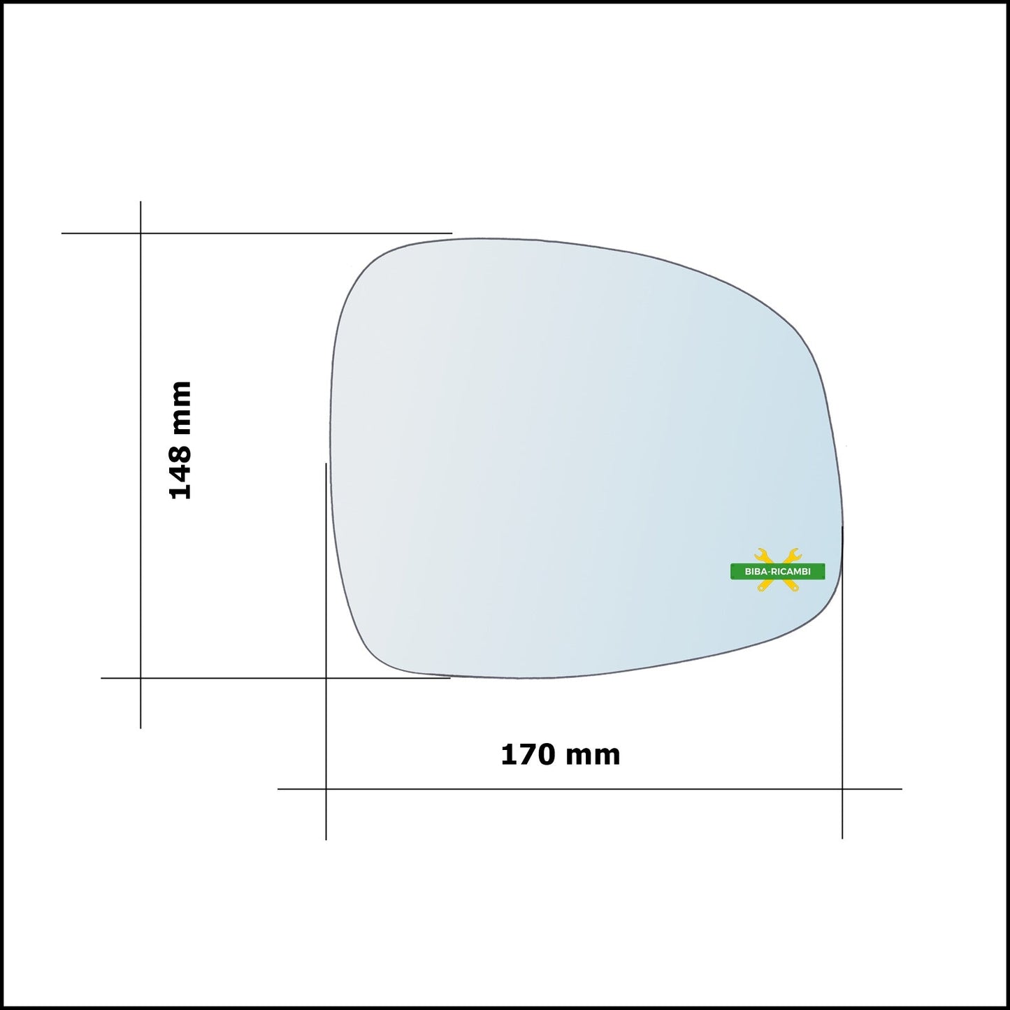 Vetro Specchio Retrovisore Lato Dx-Passeggero Per Suzuki SX4 (GY, RW) solo dal 2012-2014 BIBA-RICAMBI