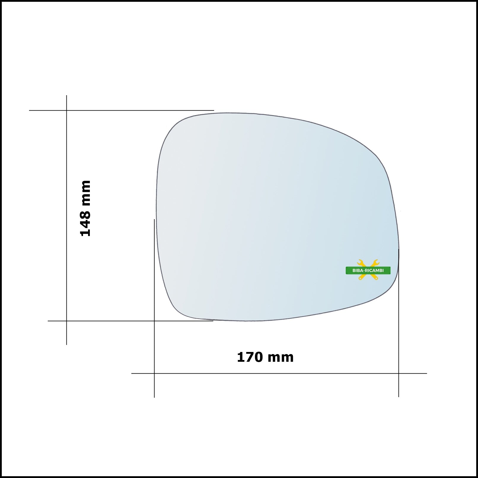 Vetro Specchio Retrovisore Lato Sx-Guidatore Per Fiat Sedici (FY) solo dal 2012-2014 BIBA-RICAMBI