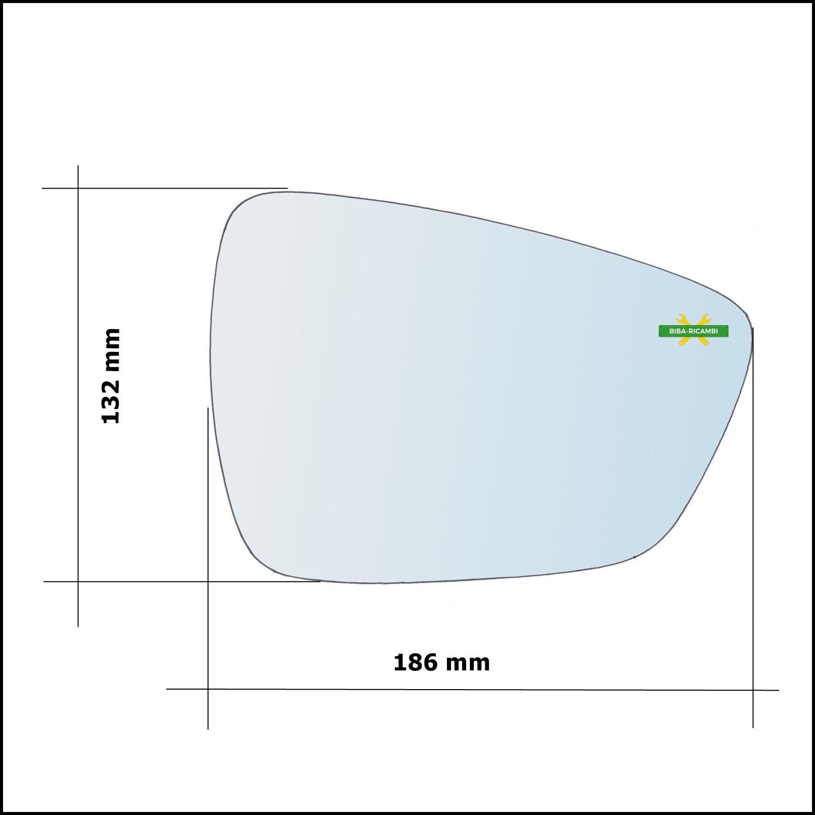 Vetro Specchio Retrovisore Lato Dx-Passeggero Per Ford Kuga III (DFK) dal 2019&gt; BIBA-RICAMBI